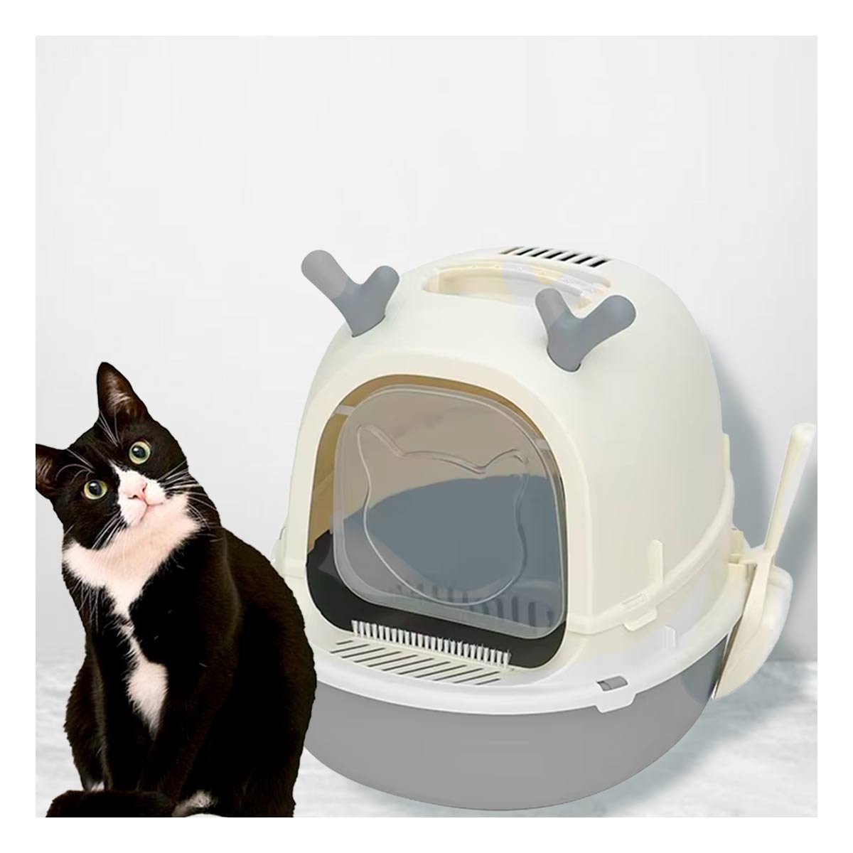 BANDEJA HIGIENICA ABIERTA RENO 2 EN 1 CON PALA PARA GATO CASA Y+LIGAS REGALO - 2