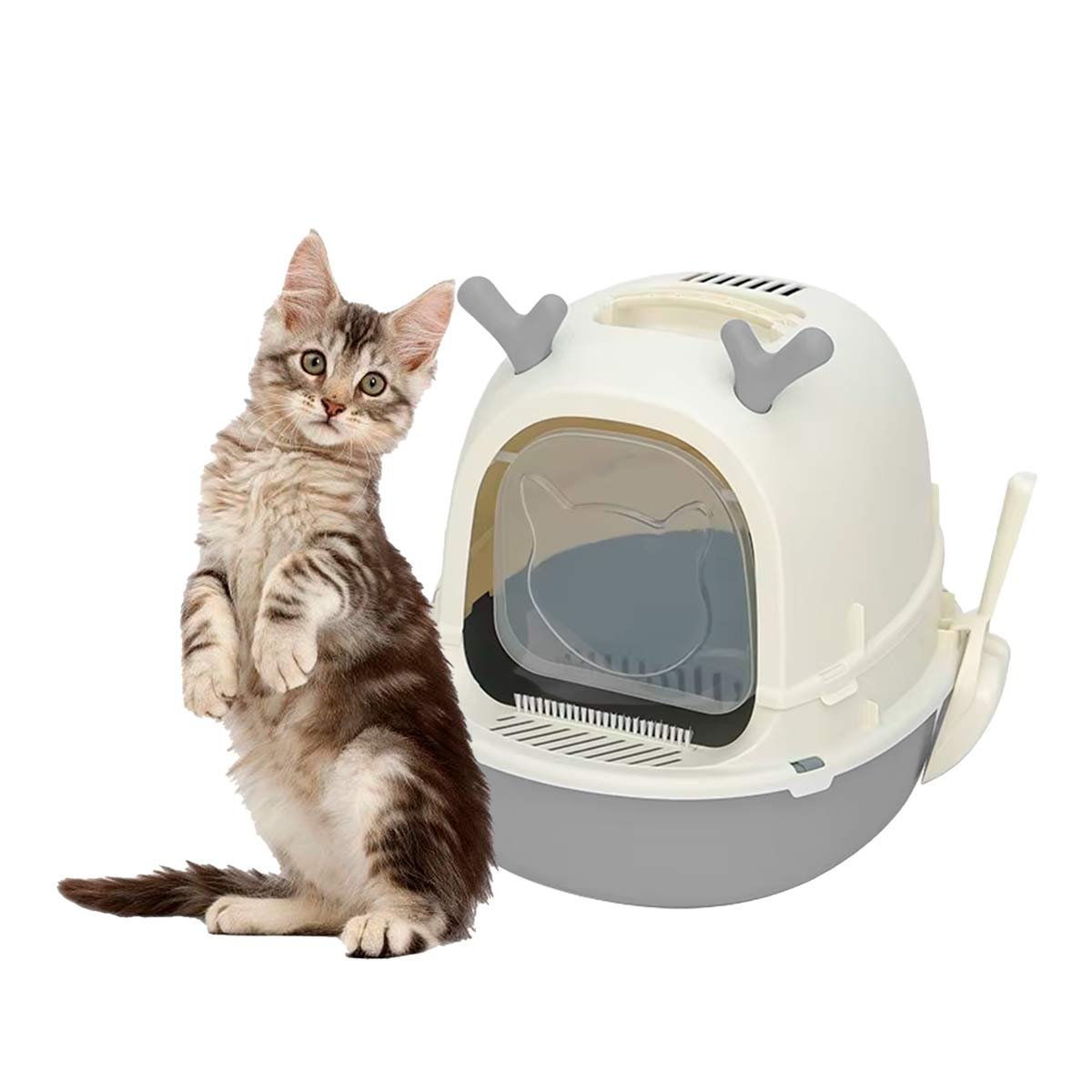 BANDEJA HIGIENICA ABIERTA RENO 2 EN 1 CON PALA PARA GATO CASA Y+LIGAS REGALO - 3