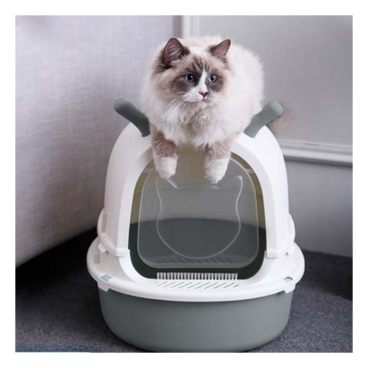 PACK4 SANITARIO GRANDE PARA GATO RENO 2 EN 1 CON PALA HOGAR Y+REGALO STICKER - 3