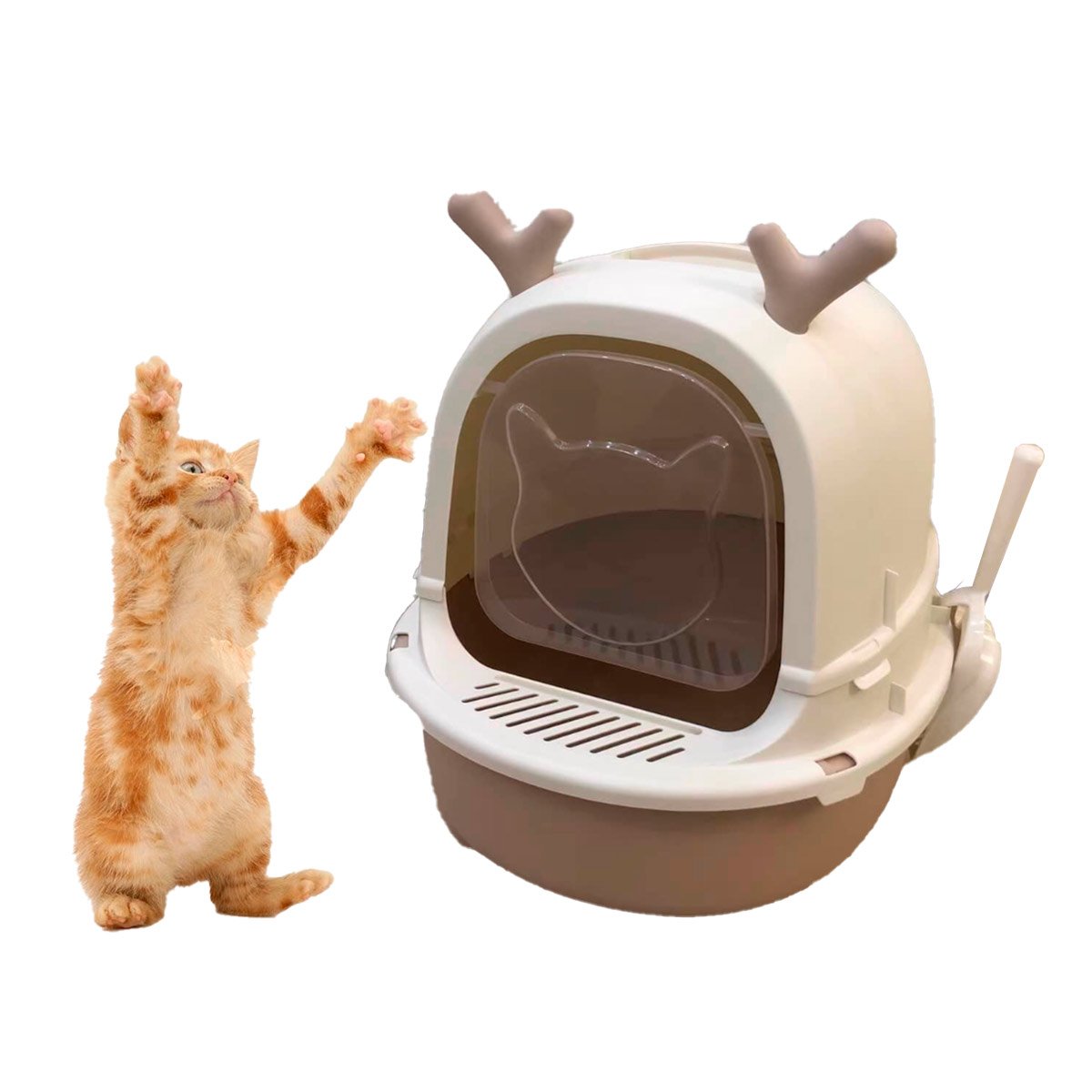 PACK4 BANO GRANDE PARA GATO RENO 2 EN 1 CON PALA HOGAR Y+PAPEL REGALO - 3