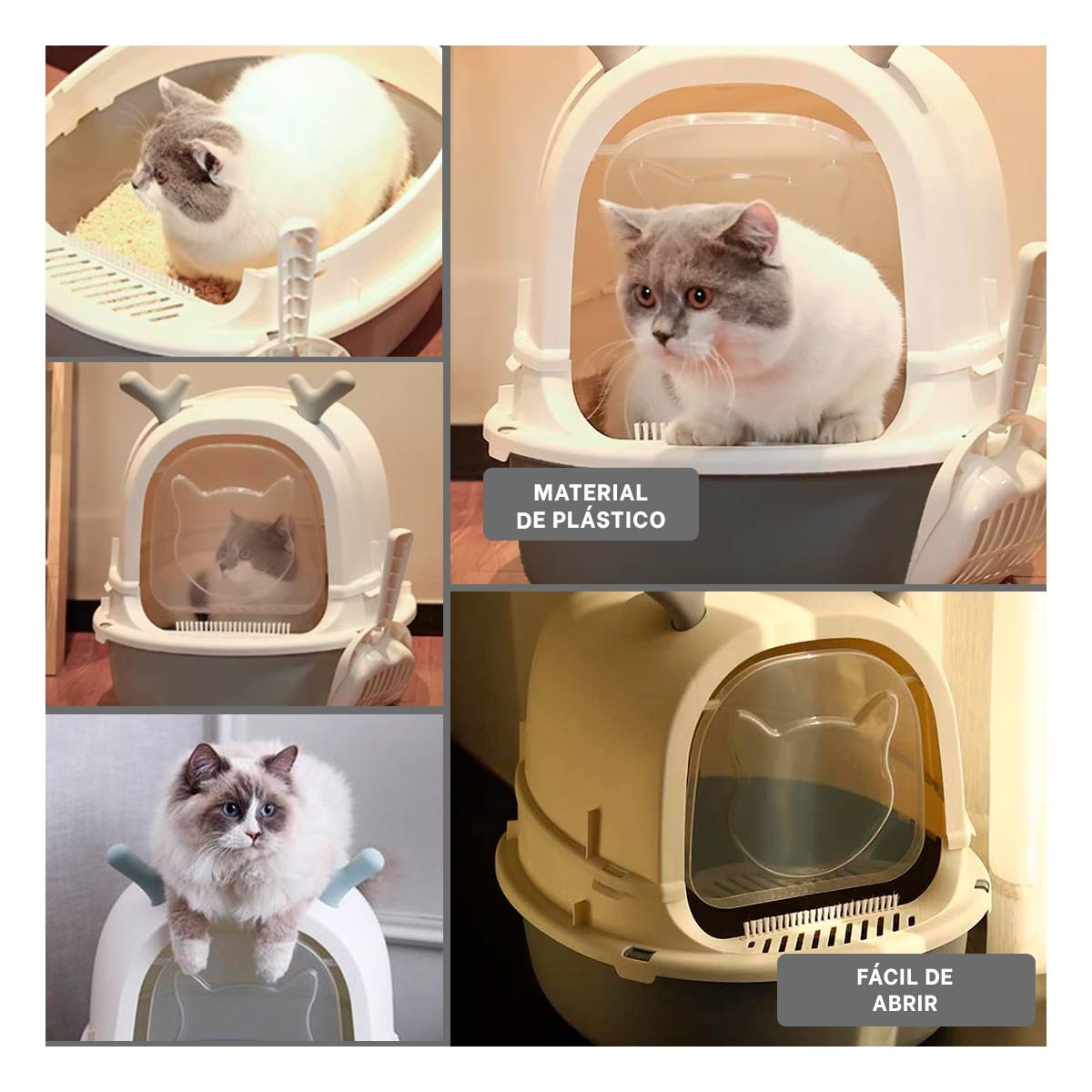 BANDEJA HIGIENICA ABIERTA RENO 2 EN 1 CON PALA PARA GATO HOGAR Y+LIGAS REGALO - 5