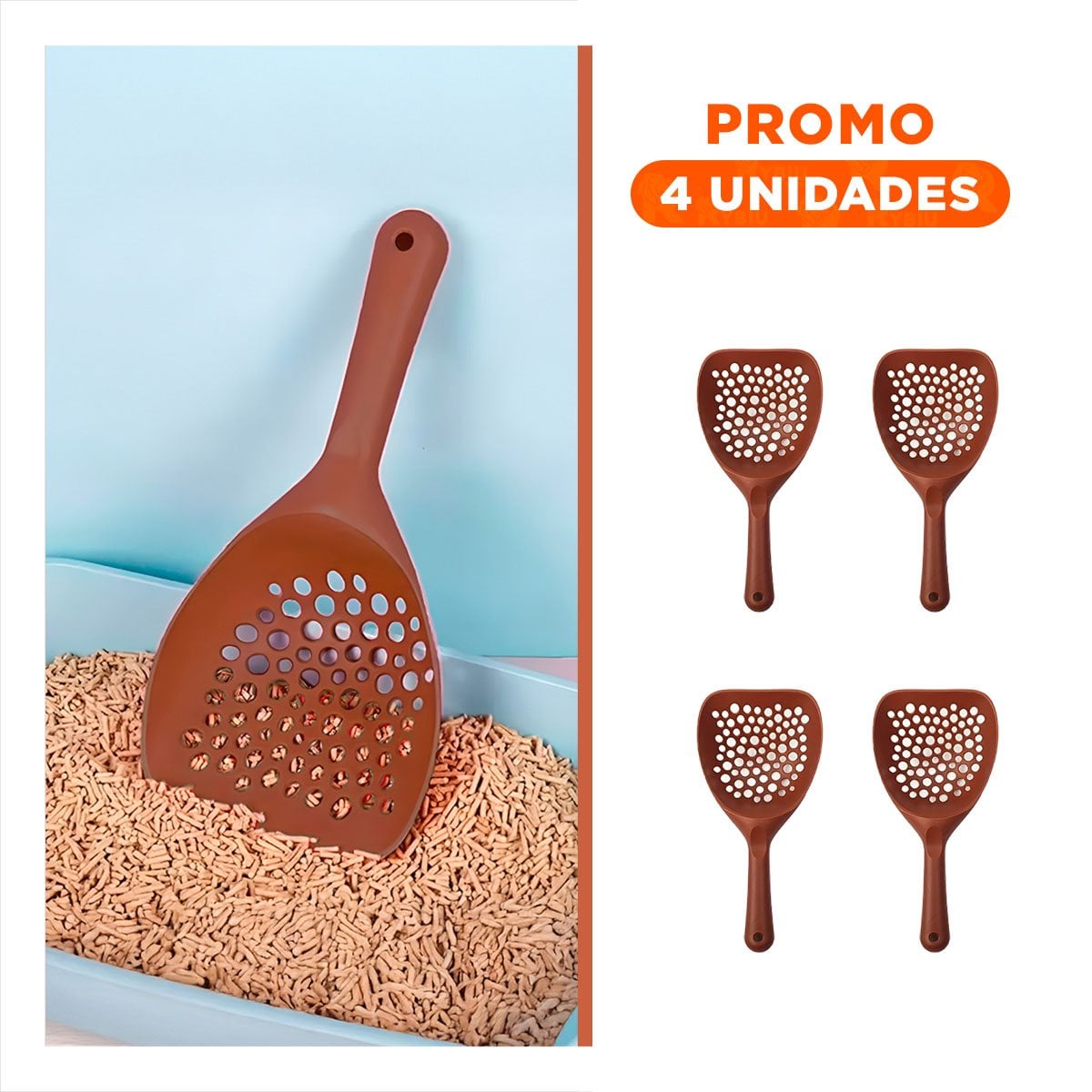 PACK4 ACCESORIO PRACTICO PARA ARENA DE GATO 32X16CM CON HUEQUITOS Y+REGALO STICKER - 1