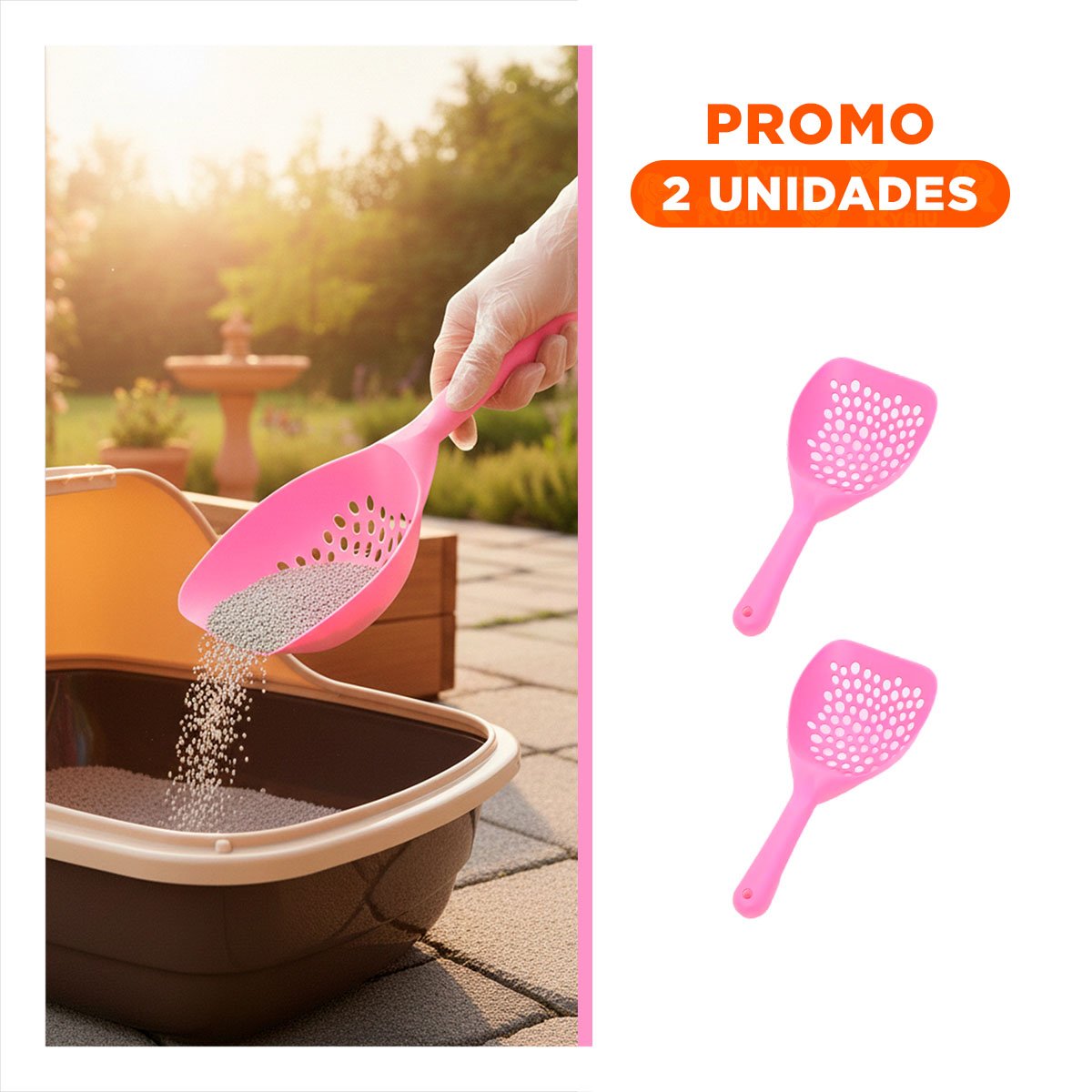 PACK2 PALANQUETA SANITARIA PARA ARENA DE GATO 32X16CM CON DISENO PERFORADO - 1