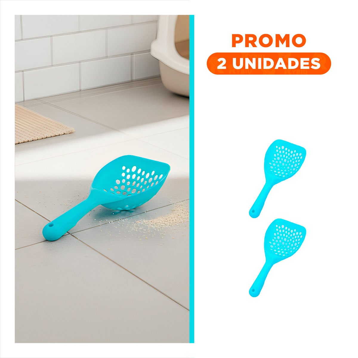 PACK2 PALANQUETA SANITARIA PARA ARENA DE GATO 32X16CM CON DISENO PERFORADO - 1