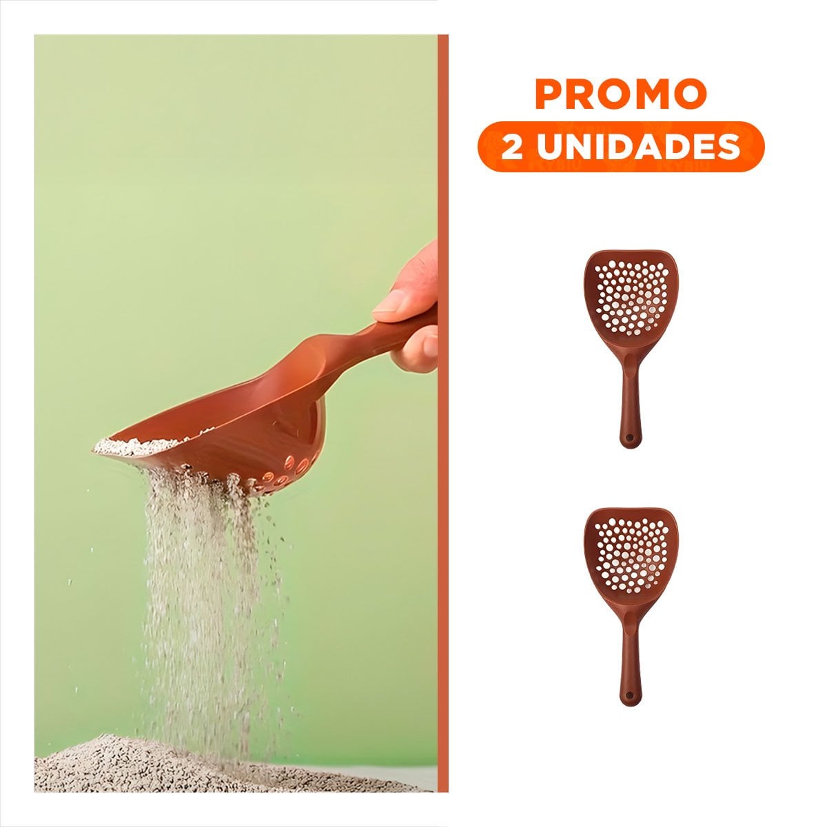 PACK2 UTENSILIO PARA ARENERO DE MASCOTAS 32X16CM CON HUEQUITOS FUNCIONAL - 1