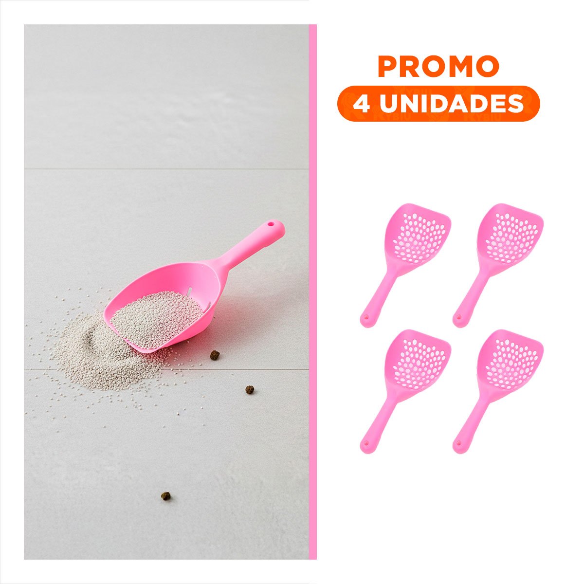 PACK4 RECOLECTOR PARA LIMPIEZA DE ARENERO 32X16CM CON HUEQUITOS PRACTICOS Y+REGALO STICKER - 1