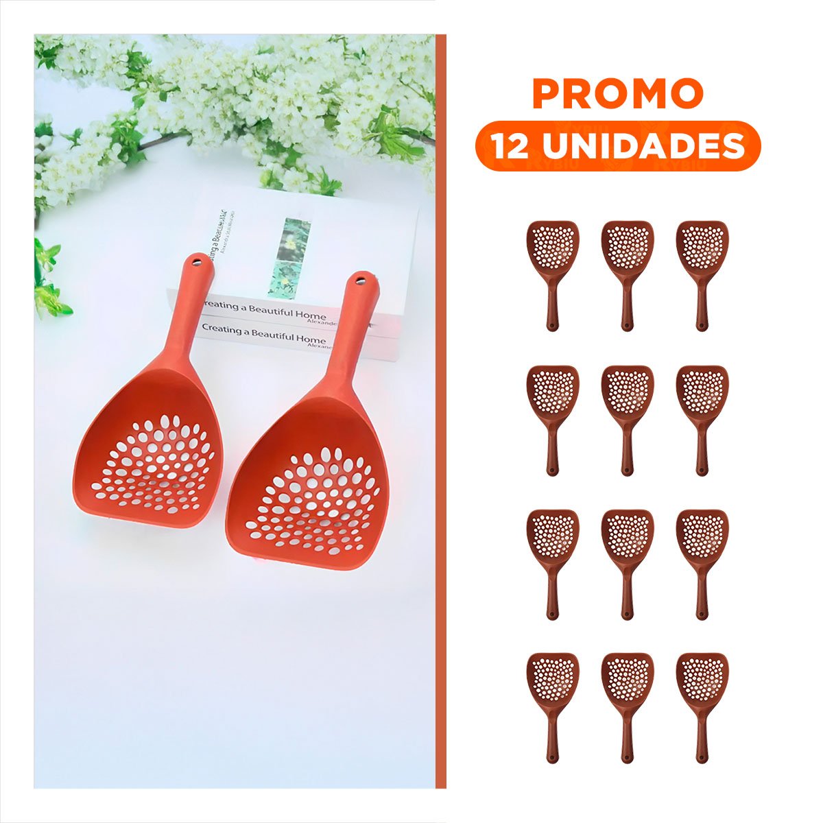 PACK12 RECOGEDOR SANITARIA PARA ARENA DE GATO 32X16CM CON DISENO CERNIDOR Y+REGALO STICKER - 1