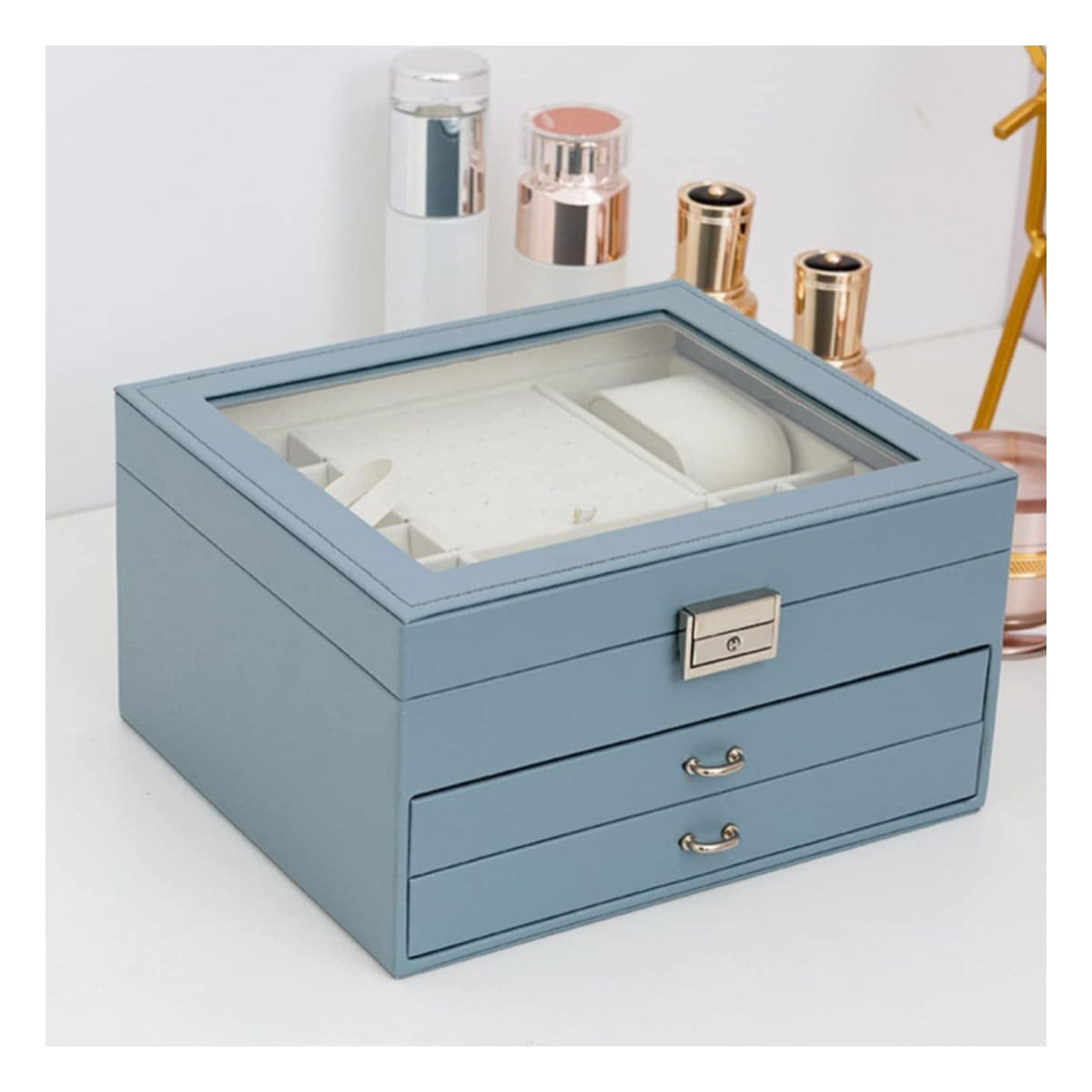 ORGANIZADOR CELESTE ACERO PARA JOYERO 3 NIVELES RESISTENTE Y MUY PRACTICO - 1