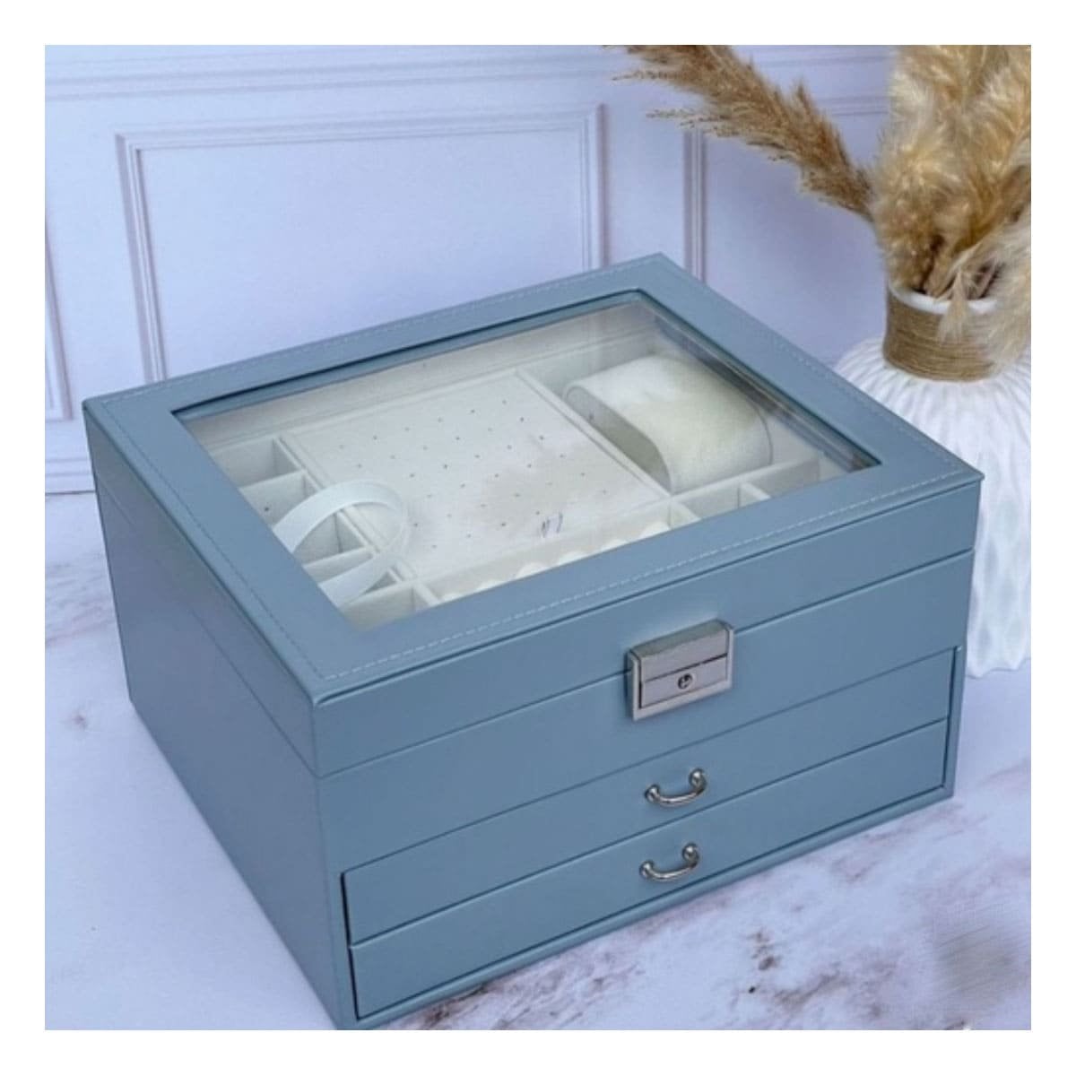ORGANIZADOR CELESTE ACERO PARA JOYERO 3 NIVELES RESISTENTE Y MUY PRACTICO - 2