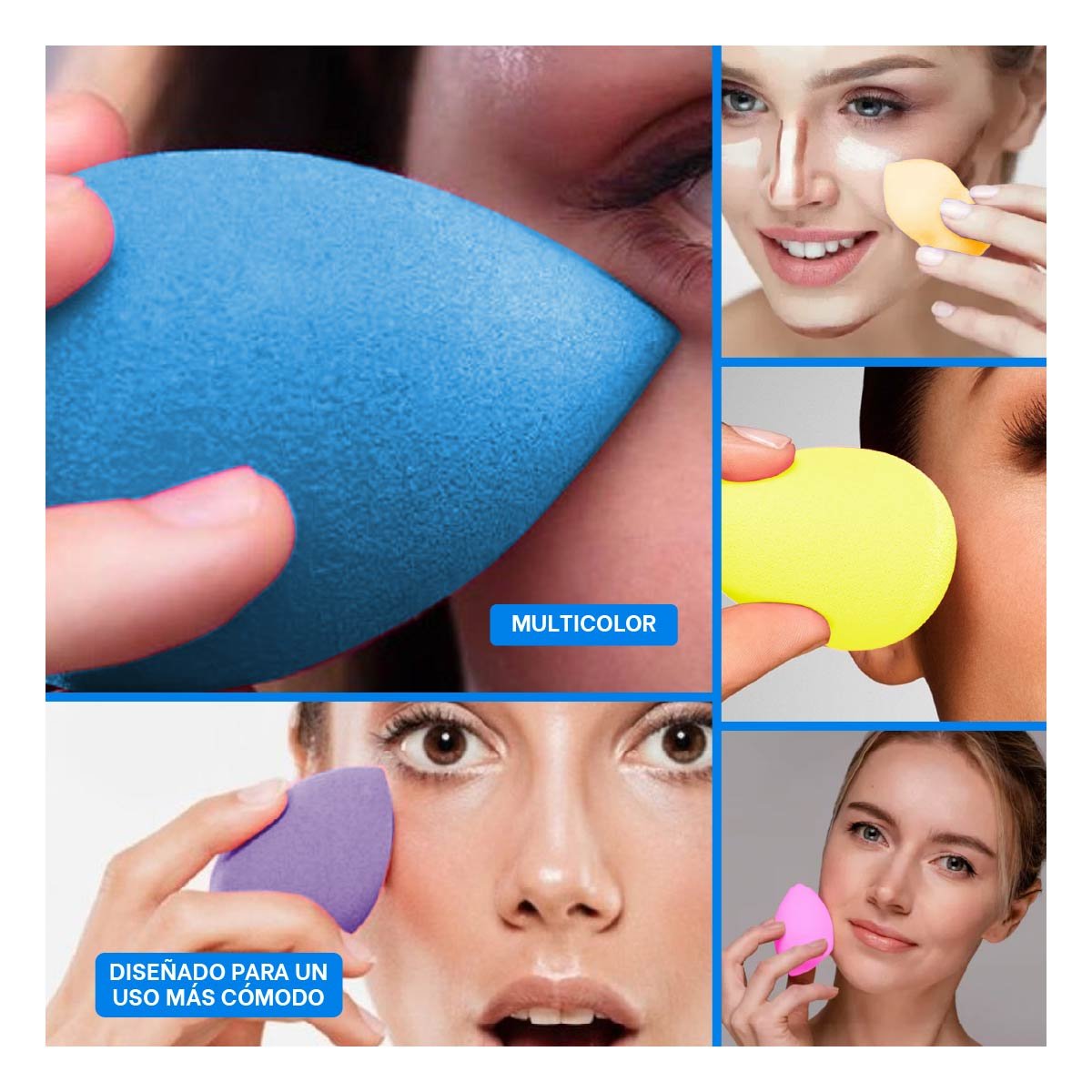 APLICADOR MULTICOLOR PARA MAQUILLAJE CON 7 PIEZAS RESISTENTE Y PRACTICO - 5