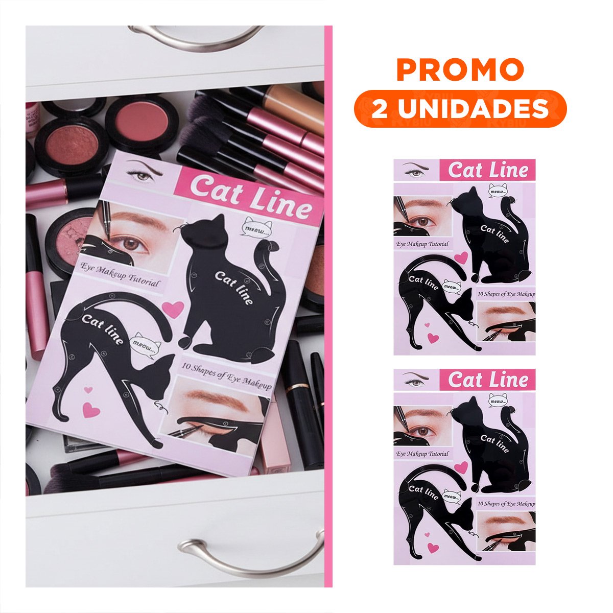 PACK2 HERRAMIENTA COMPACTA NEGRO PARA DELINEADO DE OJOS FACIL DE USAR - 1