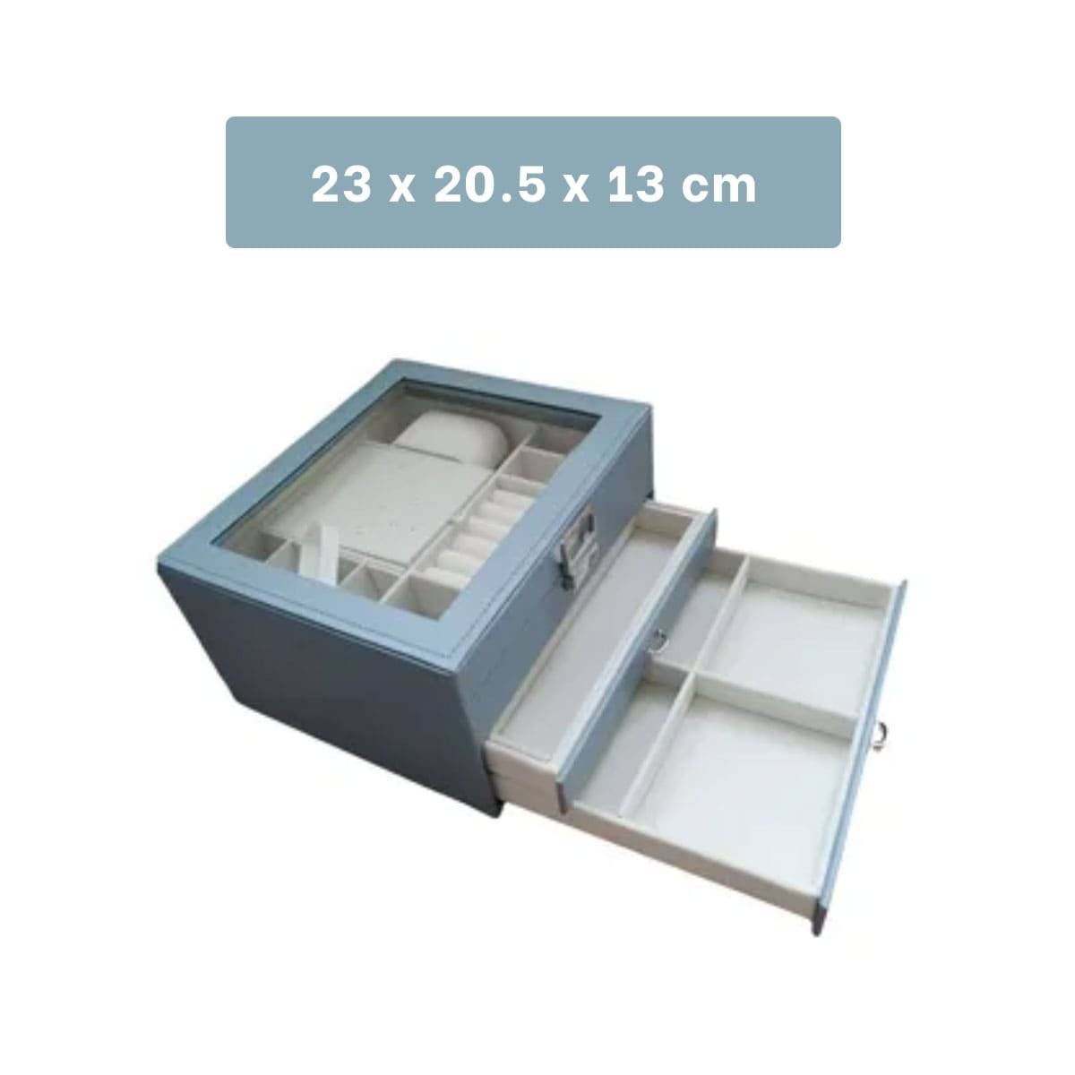 ORGANIZADOR PORTATIL CELESTE ACERO PARA JOYERO 3 NIVELES COMODO Y LIGERO PRO Y+LIGAS REGALO - 4