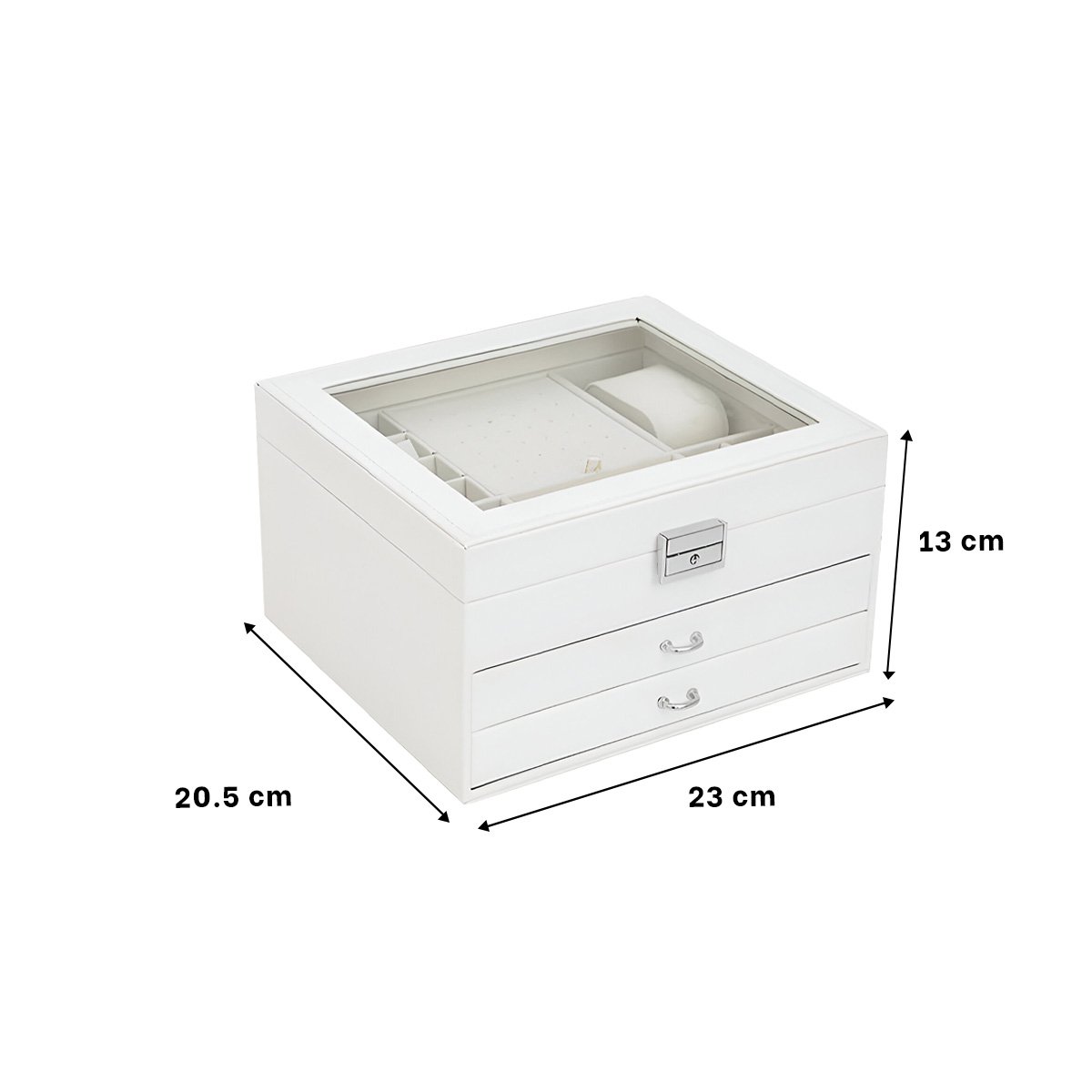 ORGANIZADOR PORTATIL BLANCO PARA JOYERO 3 NIVELES LIGERO Y PRACTICO PARA VIAJES Y+LIGAS REGALO - 4