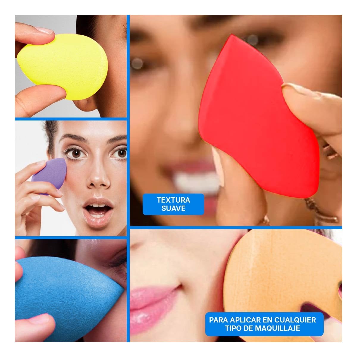 PACK2 COMPLEMENTO PORTATIL MULTICOLOR PARA MAQUILLAJE CON 7 PIEZAS COMODO Y+PAPEL REGALO - 3