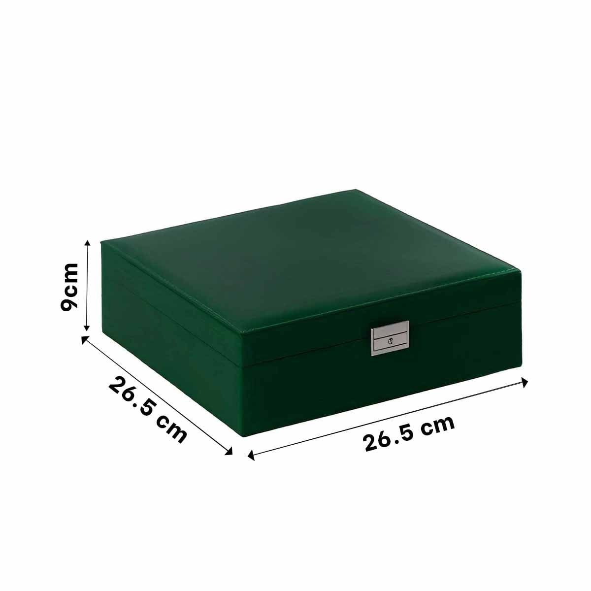 PACK4 CAJA ORGANIZADORA VERDE OSCURO PARA JOYERO 2 NIVELES RESISTENTE PRACTICA Y+REGALO STICKER - 4