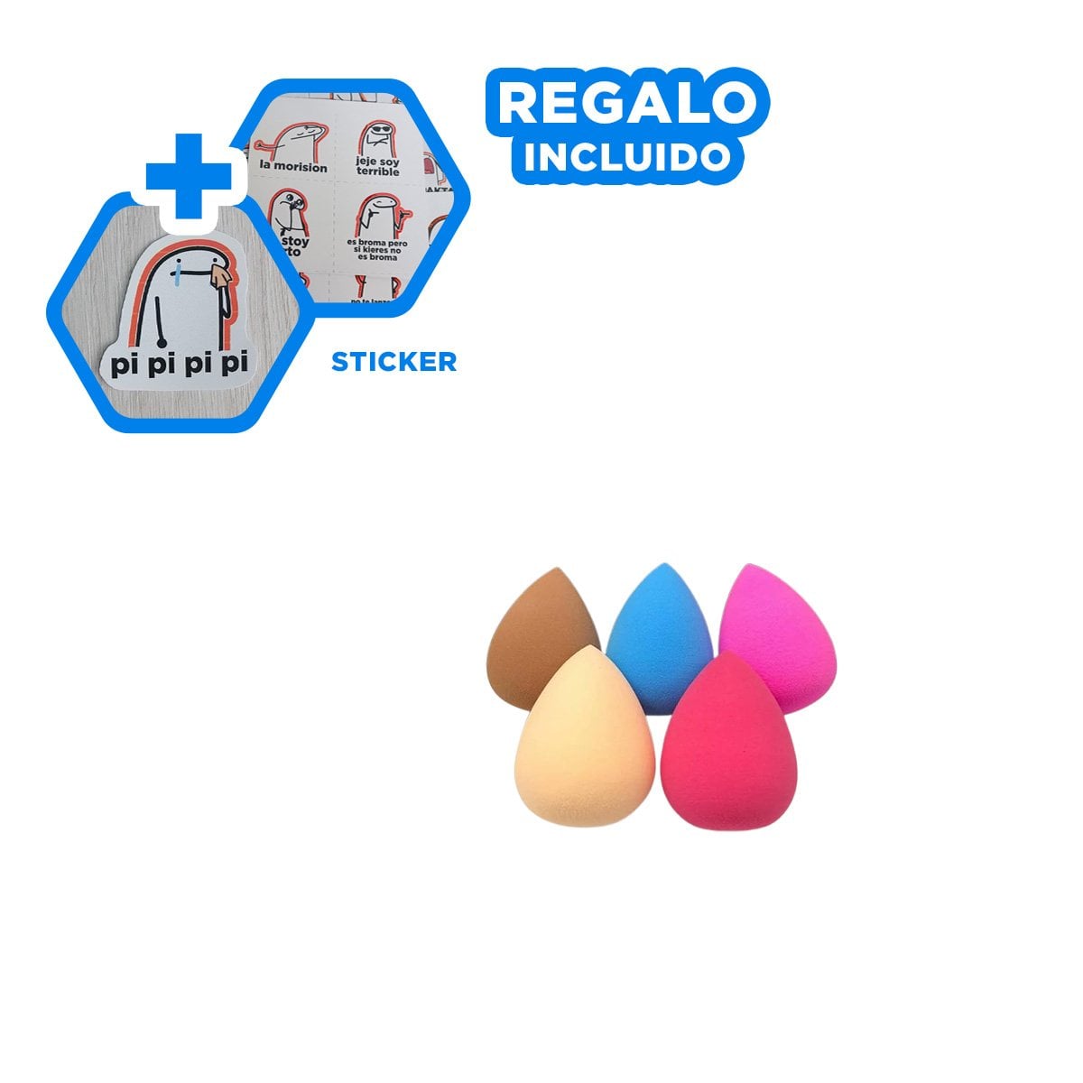 APLICADOR COMPACTO MULTICOLOR PARA MAQUILLAJE CON 7 PIEZAS FACIL DE USAR Y+REGALO STICKER - 1