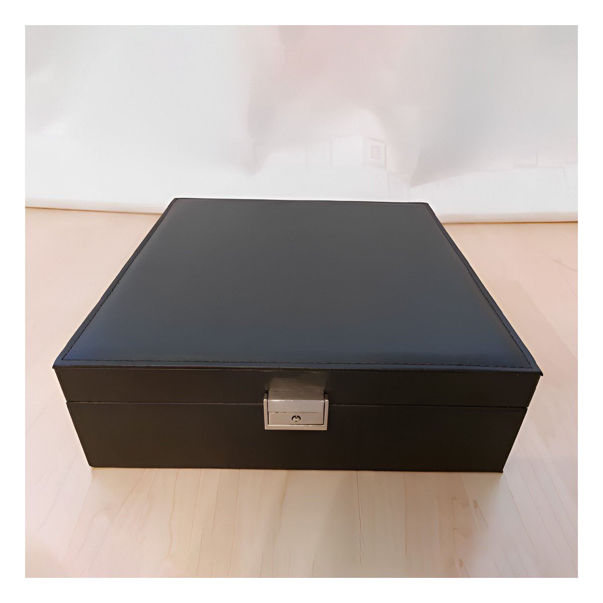 PACK6 CAJA ORGANIZADORA COMPACTA NEGRO PARA JOYERO 2 NIVELES INTERIORES COMODA Y+PAPEL REGALO - 2