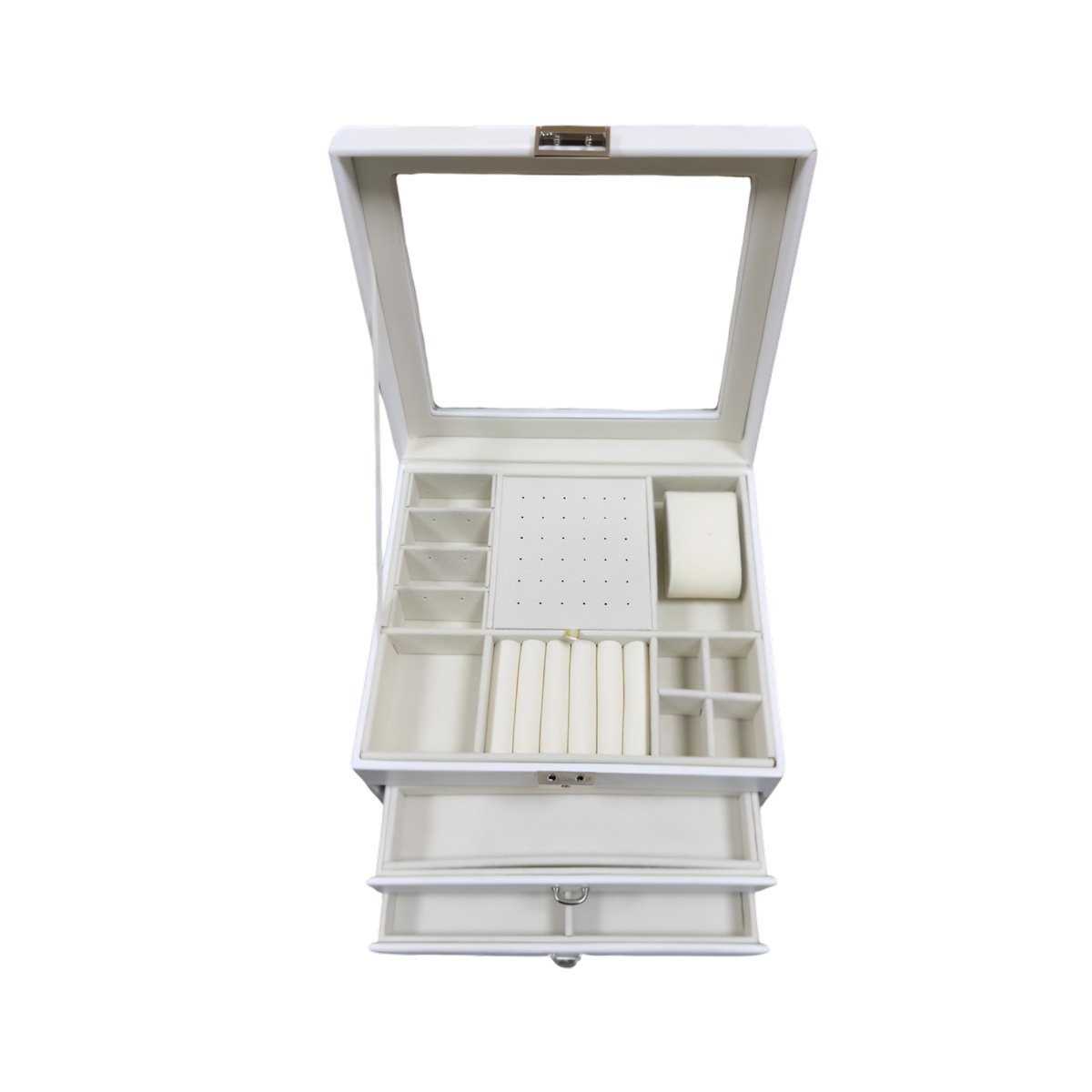 PACK4 CAJA ORGANIZADORA MANUAL BLANCO PARA JOYERO 3 NIVELES FACIL DE USAR Y+PAPEL REGALO - 3