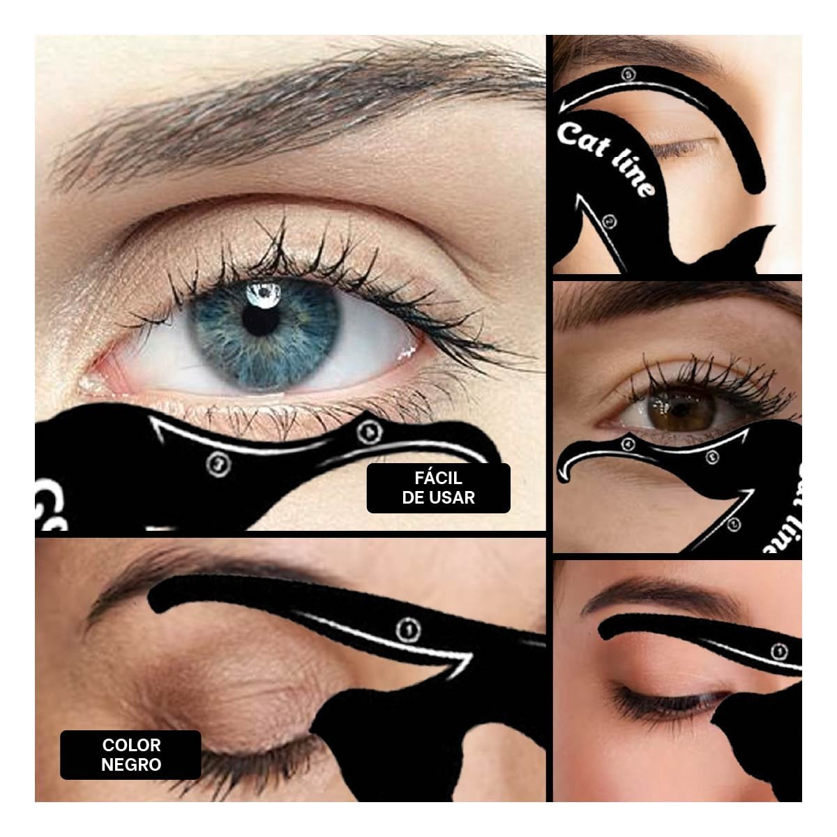 APLICADOR PROFESIONAL NEGRO PARA DELINEADO DE OJOS ALTA CALIDAD Y+POST IT - 1
