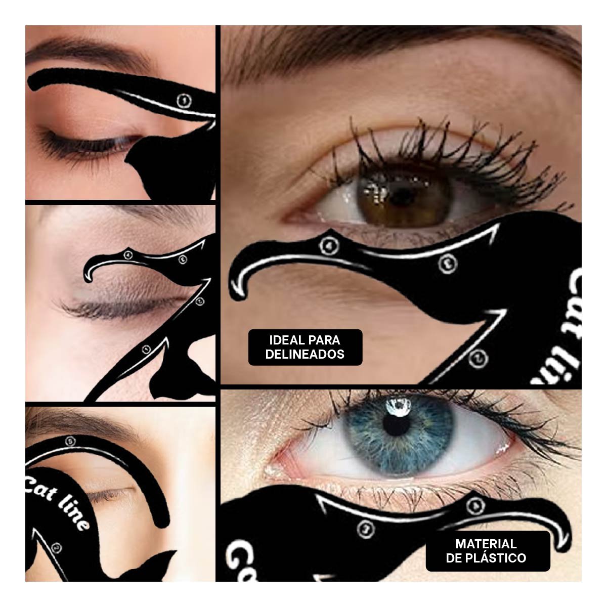 APLICADOR PROFESIONAL NEGRO PARA DELINEADO DE OJOS ALTA CALIDAD Y+POST IT - 5
