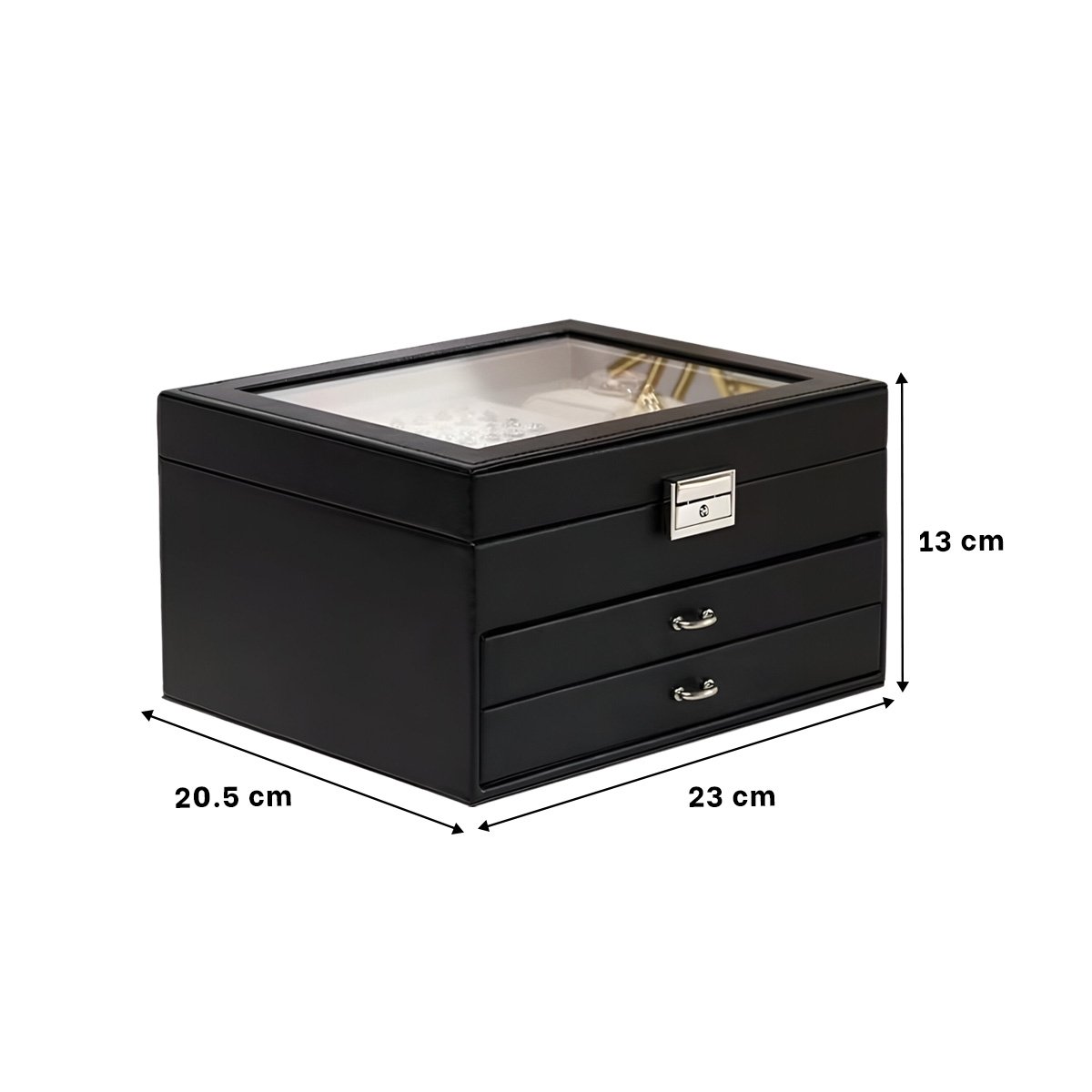 ORGANIZADOR MANUAL NEGRO PARA JOYERO 3 NIVELES FACIL DE MANEJAR Y CONFIABLE Y+PAPEL REGALO - 4