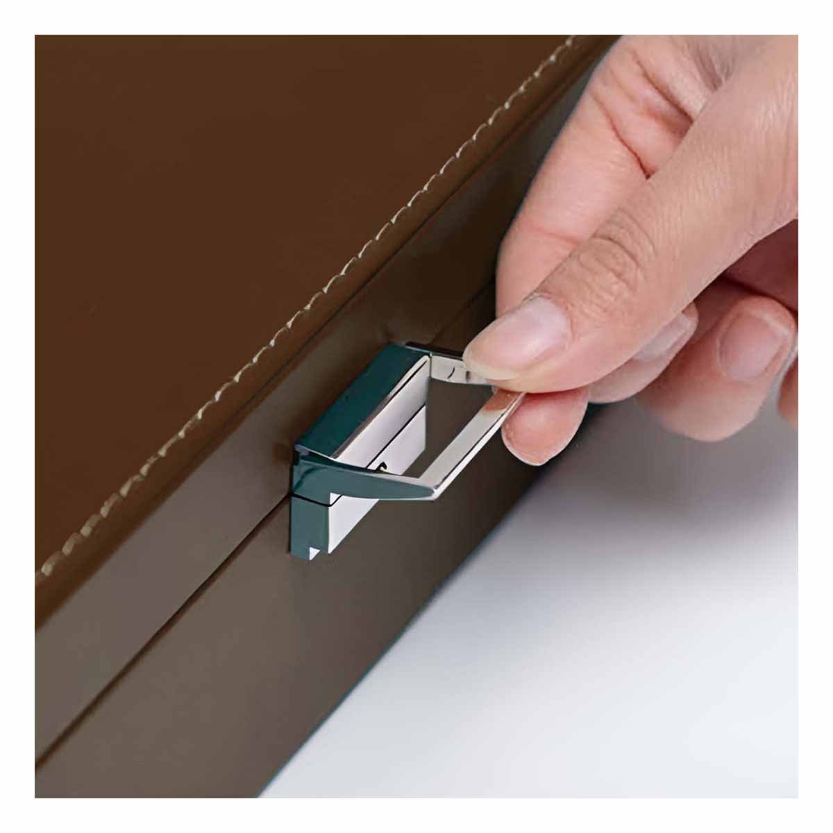PACK2 CONTENEDOR COMPACTO MARRON PARA JOYERO 2 NIVELES COMODO UTIL LIGERO - 5