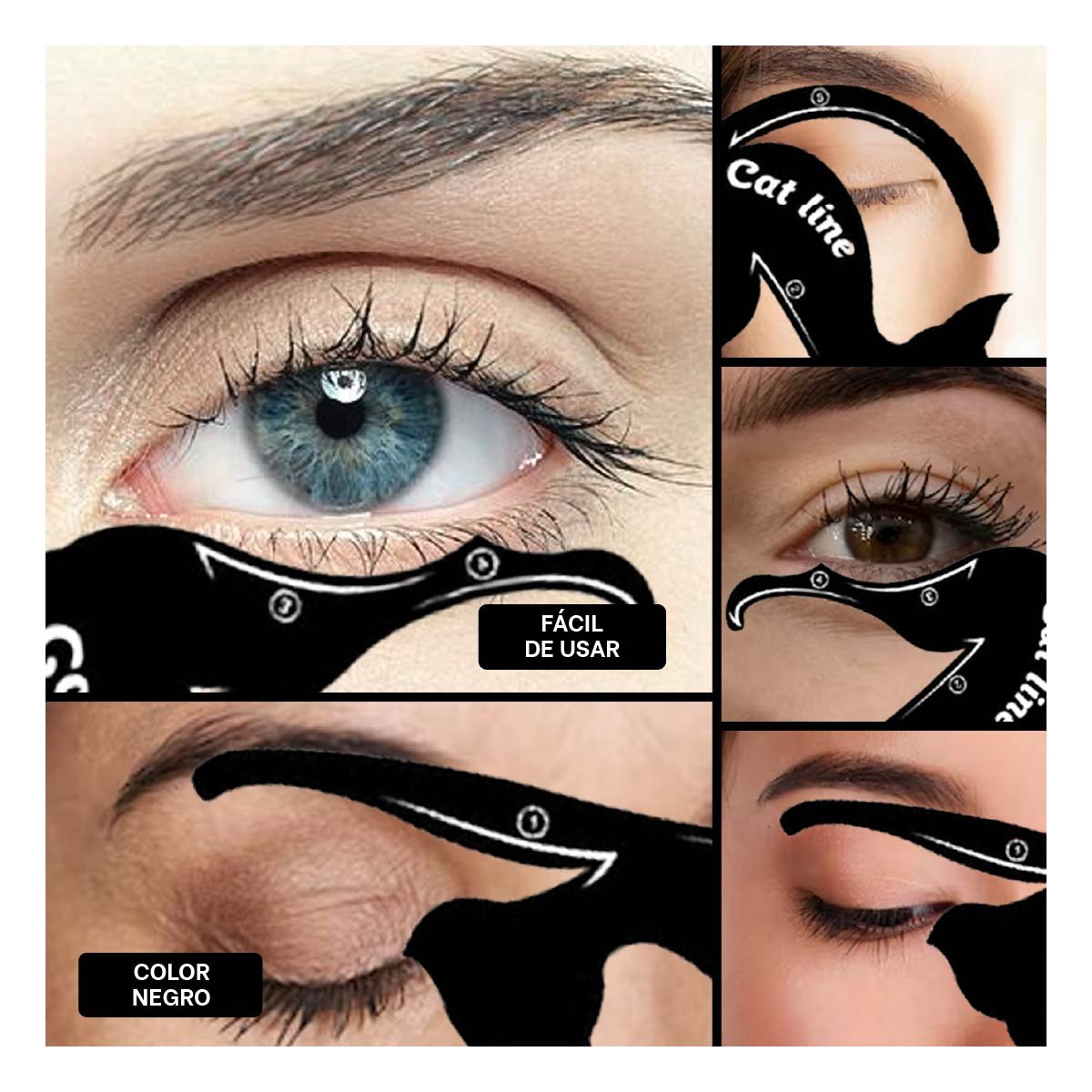 PACK6 DISPOSITIVO PROFESIONAL NEGRO PARA DELINEADO DE OJOS ALTA CALIDAD Y+PAPEL REGALO - 3