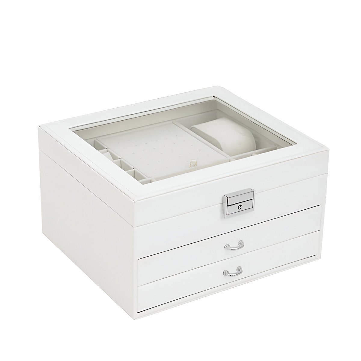 ORGANIZADOR MANUAL BLANCO PARA JOYERO 3 NIVELES FACIL DE MANEJAR Y CONFIABLE Y+PAPEL REGALO - 1