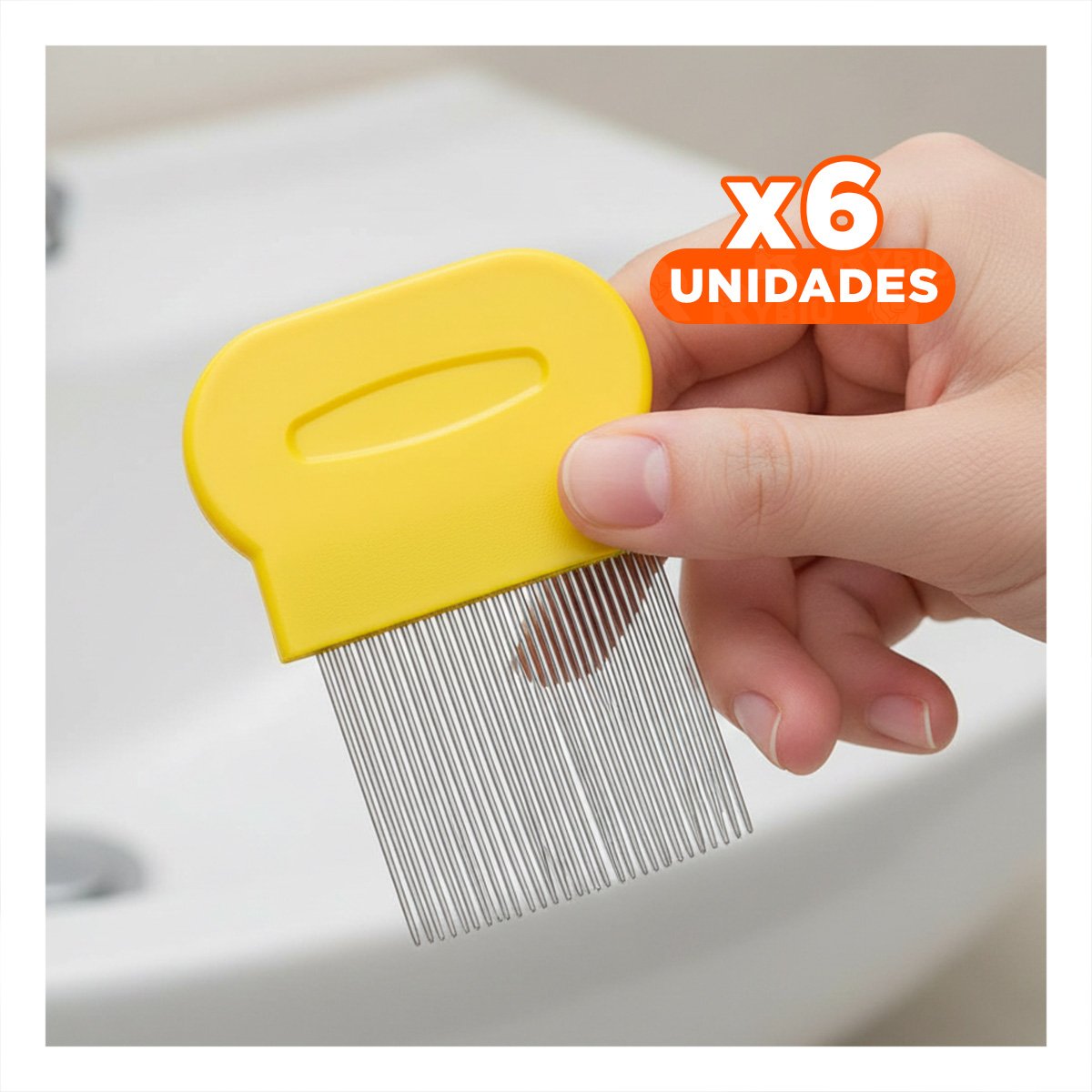PACK6 PEINETA PARA PIOJOS Y LIENDRES AMARILLO FINA Y DURADERA PARA HOGAR Y+REGALO STICKER - 1