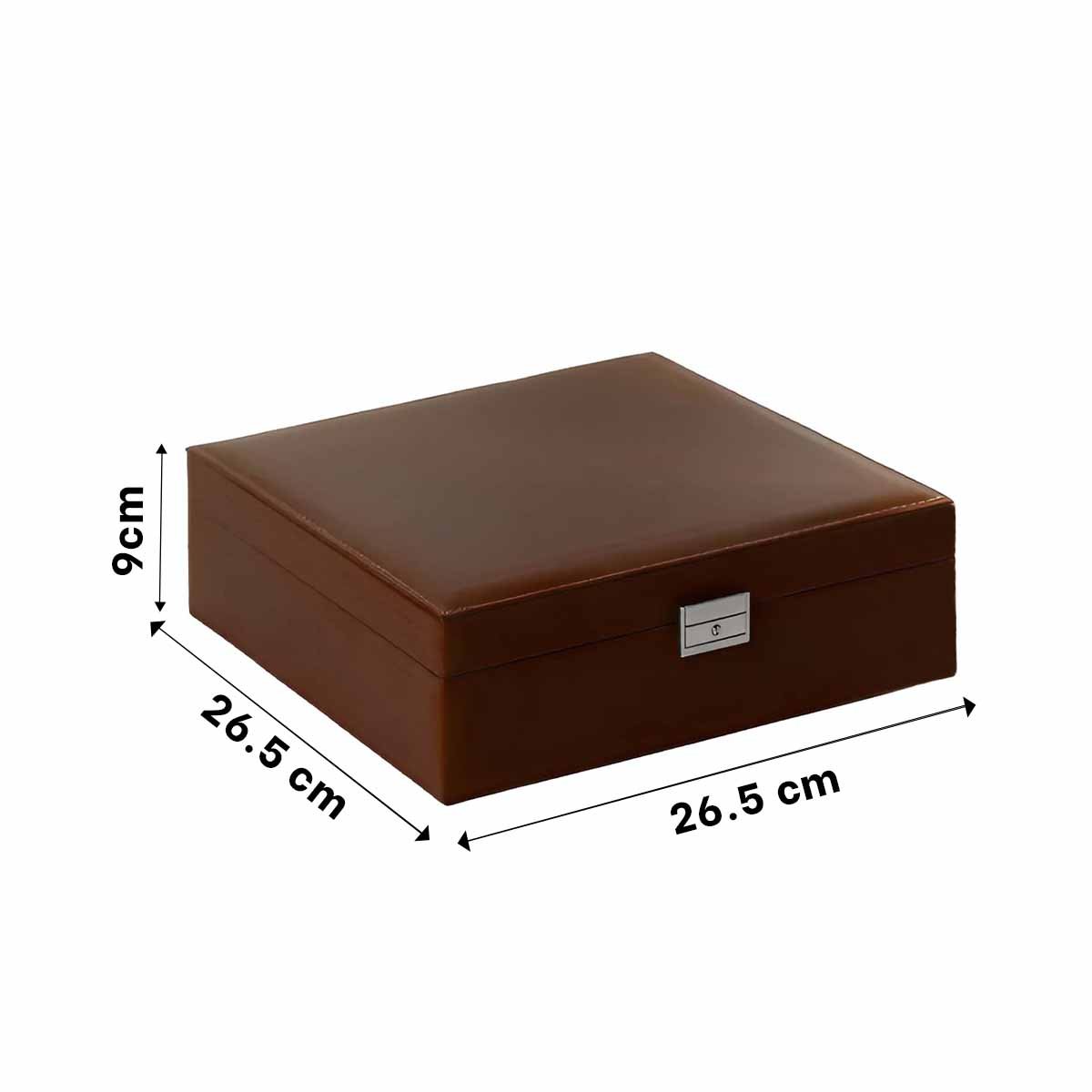 ORGANIZADOR COMPACTO MARRON PARA JOYERO 2 NIVELES COMODO UTIL LIGERO Y+REGALO STICKER - 4