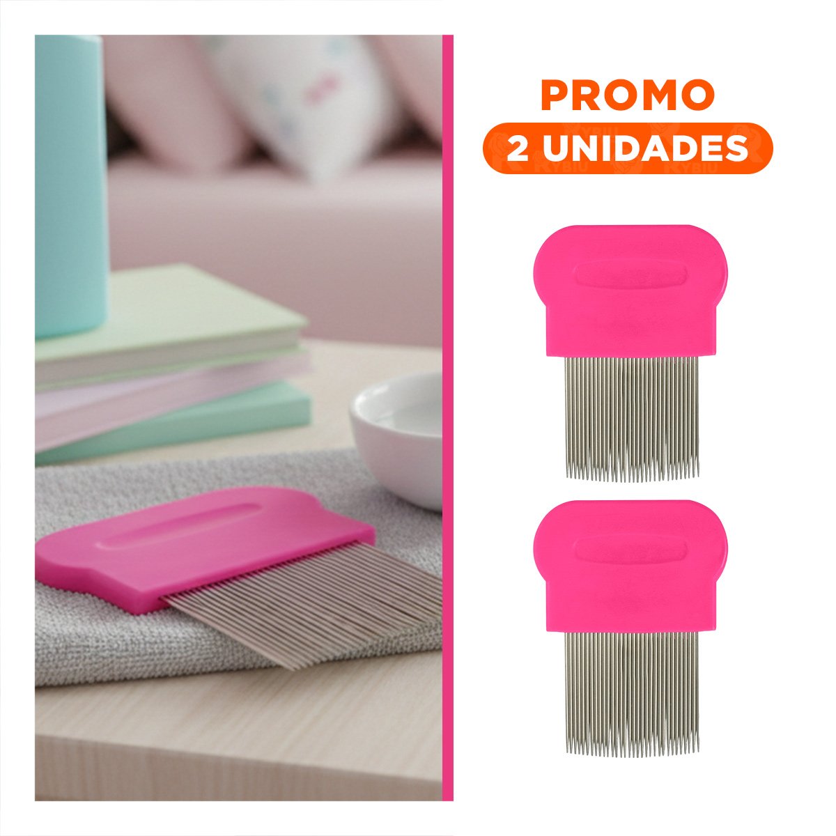 PACK2 HERRAMIENTA CLASICA FUCSIA PARA PIOJOS Y LIENDRES RESISTENTE EN HOGAR - 1