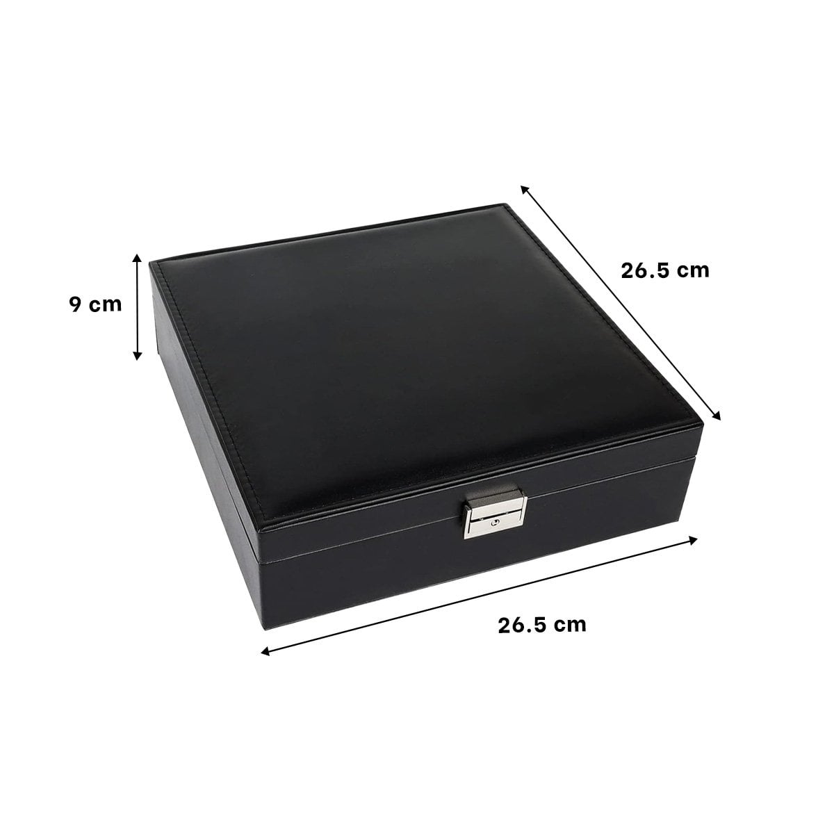 PACK6 CAJA ORGANIZADORA PORTATIL NEGRO PARA JOYERO 2 NIVELES INTERIORES LIGERA Y+REGALO STICKER - 4