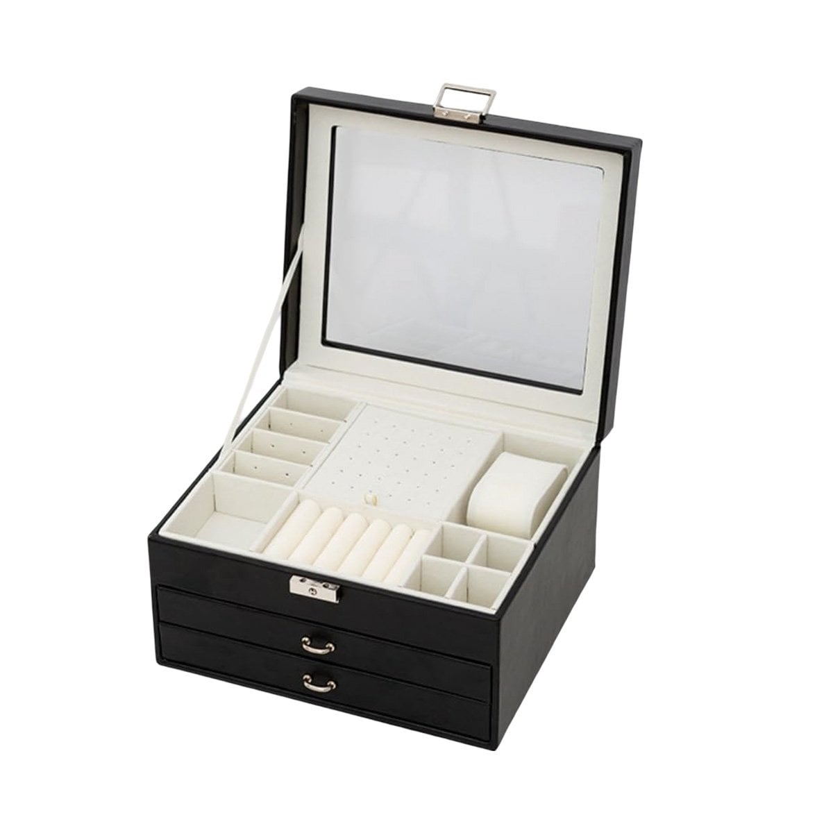 ORGANIZADOR COMPACTO NEGRO PARA JOYERO 3 NIVELES COMODO Y UTIL PARA TODOS Y+REGALO STICKER - 3
