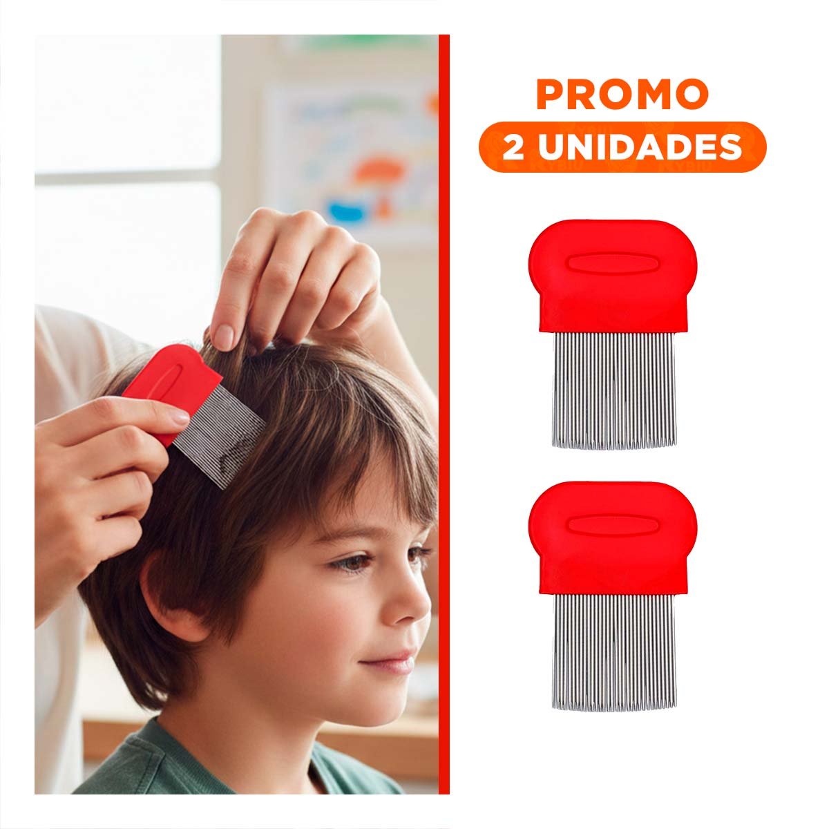 PACK2 HERRAMIENTA CLASICA ROJO PARA PIOJOS Y LIENDRES RESISTENTE EN HOGAR - 1