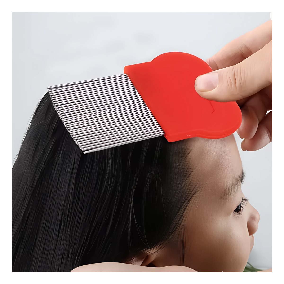 PACK2 HERRAMIENTA PORTATIL ROJO PARA PIOJOS Y LIENDRES COMODA Y DURADERA Y+REGALO STICKER - 3