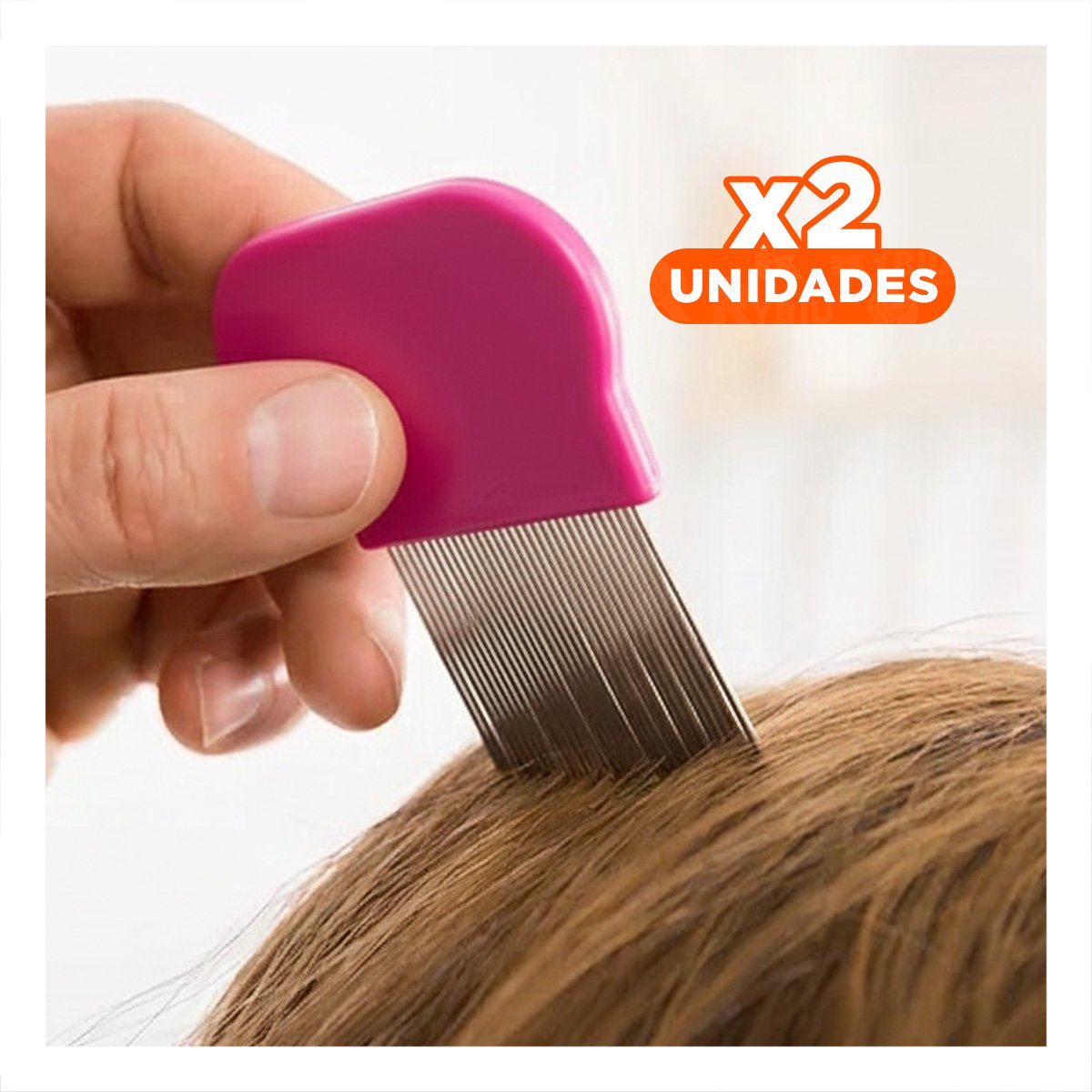 PACK2 HERRAMIENTA PORTATIL FUCSIA PARA PIOJOS Y LIENDRES COMODA Y DURADERA Y+REGALO STICKER - 1