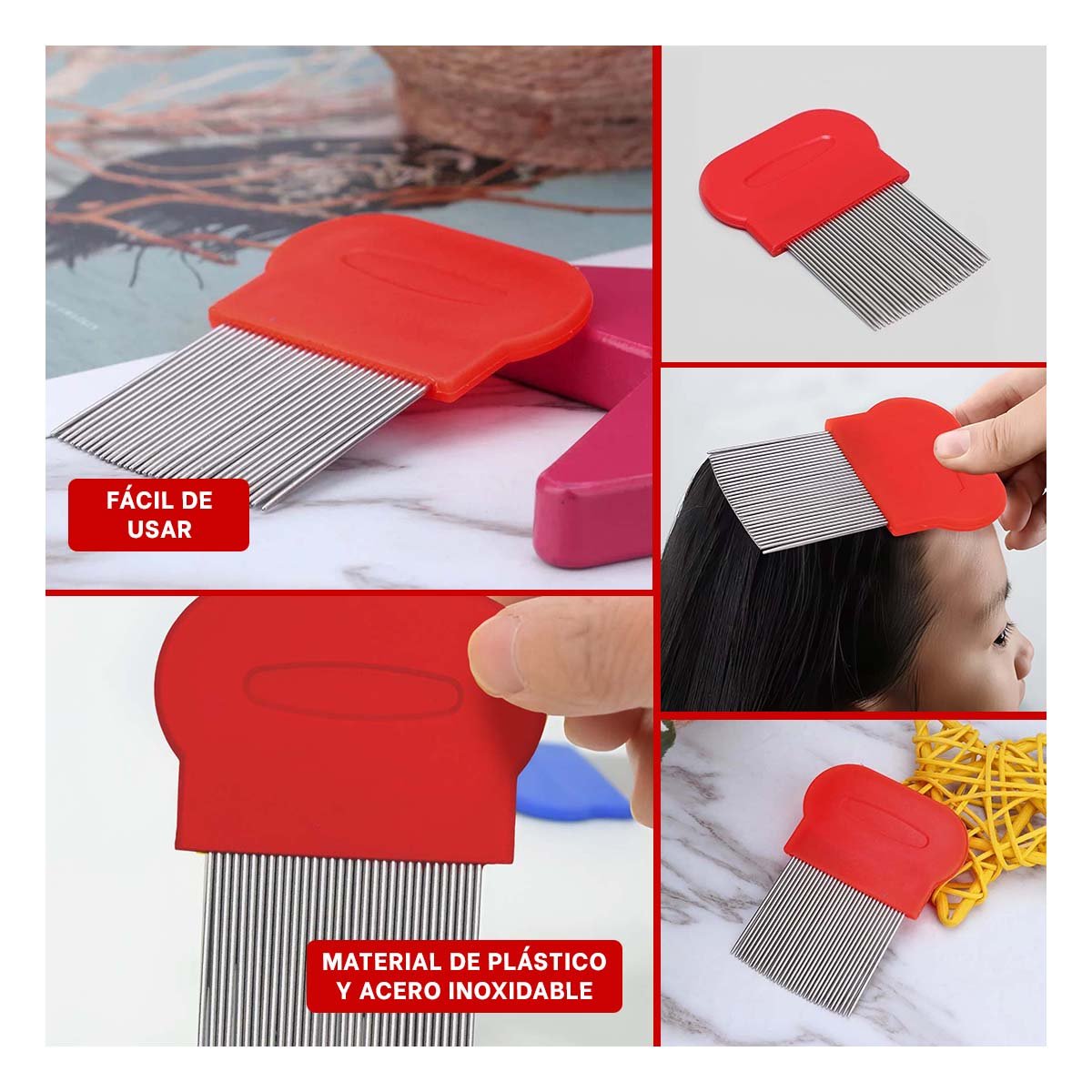 APLICADOR PROFESIONAL ROJO PARA PIOJOS Y LIENDRES DE ALTA CALIDAD PREMIUM Y+POST IT - 1