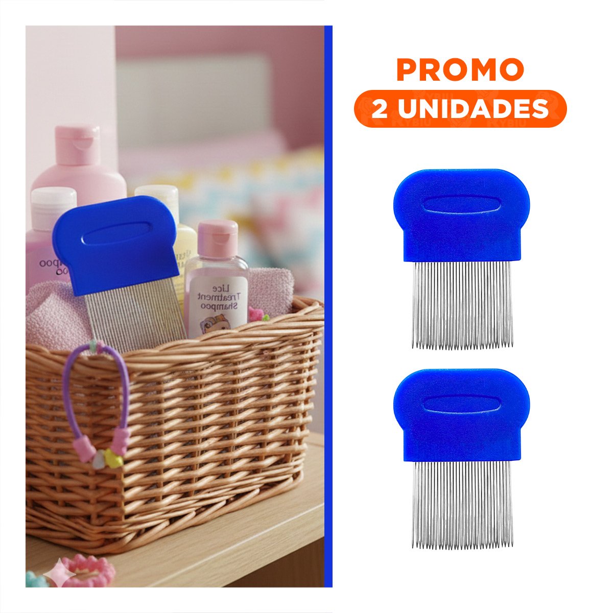 PACK2 HERRAMIENTA CLASICA AZUL PARA PIOJOS Y LIENDRES RESISTENTE EN HOGAR - 1