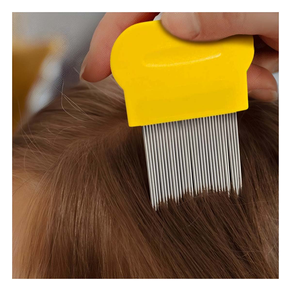 PACK4 PEINE MANUAL AMARILLO PARA PIOJOS Y LIENDRES PRACTICO Y SEGURO Y+REGALO STICKER - 3