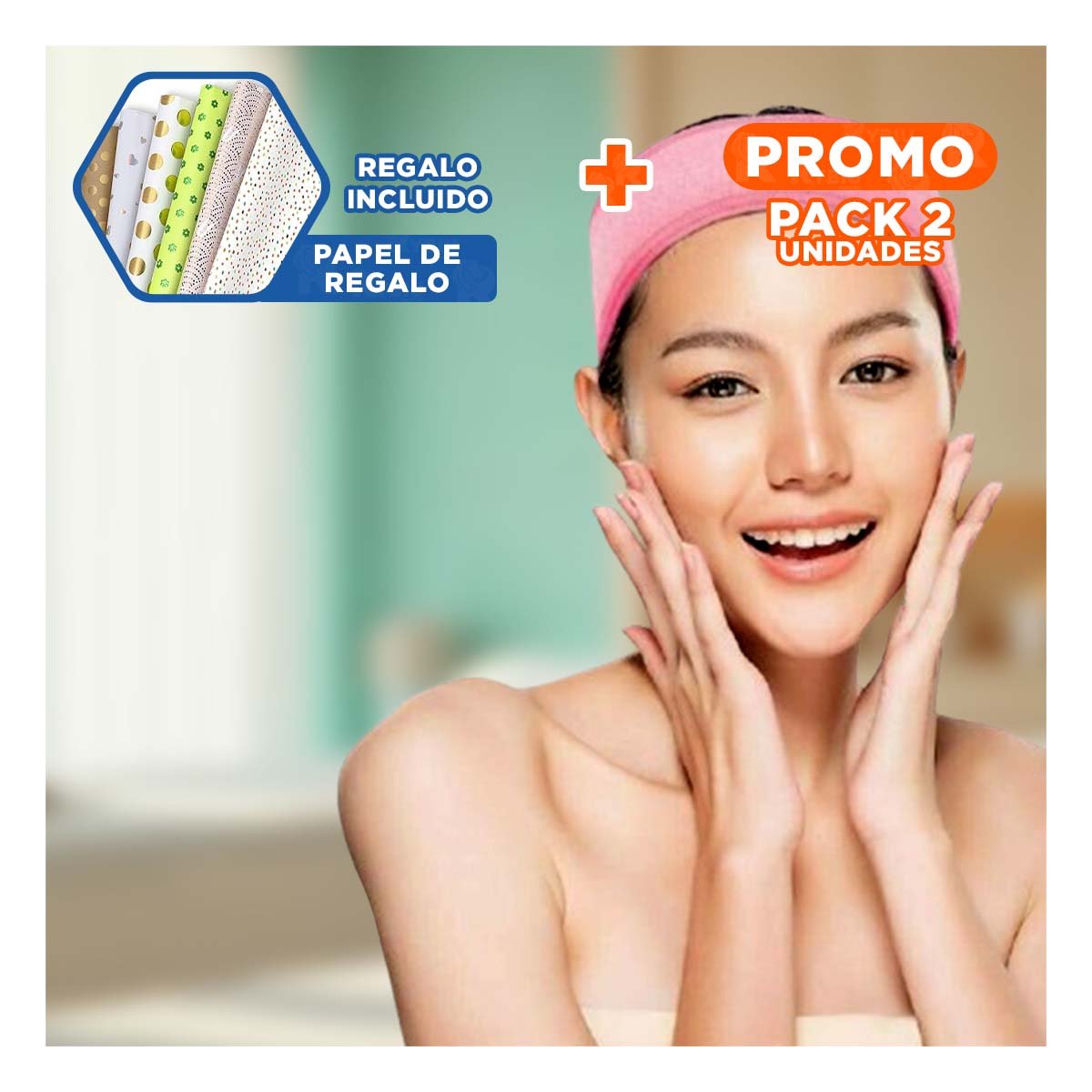 PACK2 SUJETADOR PORTATIL ROSADO AJUSTABLE PARA SPA 60X8,5CM COMODO Y+PAPEL REGALO - 1