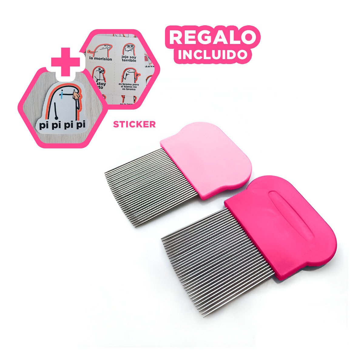 APLICADOR COMPACTO FUCSIA PARA PIOJOS Y LIENDRES FACIL DE USAR EN HOGAR Y+REGALO STICKER - 1