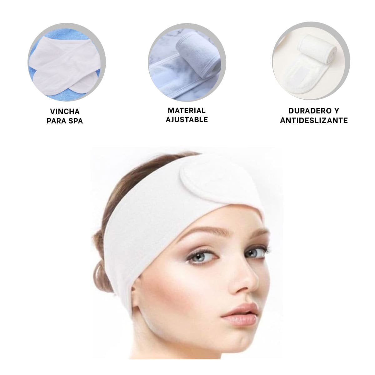 BANDA BLANCO AJUSTABLE PARA SPA 60X8,5CM SUAVE Y RESISTENTE DIARIO - 3