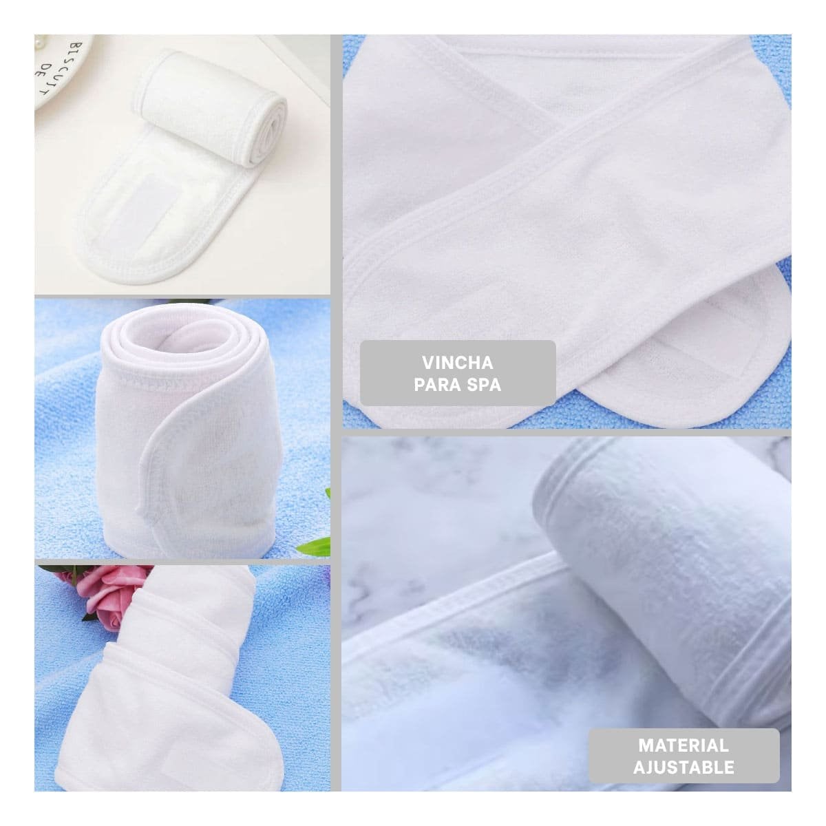 BANDA BLANCO AJUSTABLE PARA SPA 60X8,5CM SUAVE Y RESISTENTE DIARIO - 5
