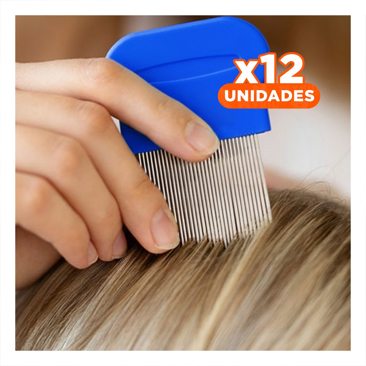 PACK12 PEINETA FINA AZUL PARA PIOJOS Y LIENDRES PRACTICA Y RESISTENTE - 1