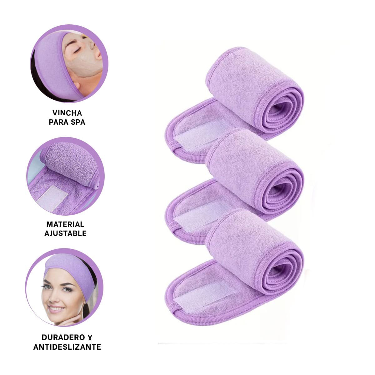 BANDA MORADO AJUSTABLE PARA SPA 60X8,5CM SUAVE Y RESISTENTE DIARIO - 3