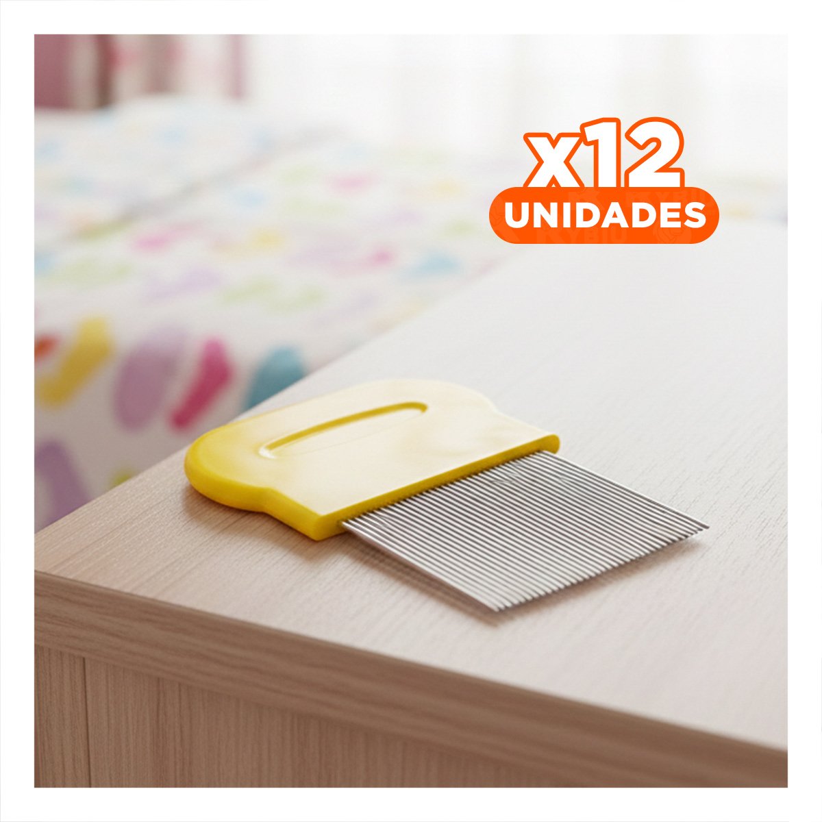 PACK12 PEINETA FINA AMARILLO PARA PIOJOS Y LIENDRES PRACTICA Y RESISTENTE - 1
