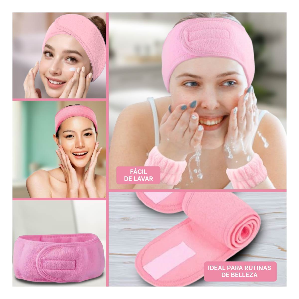 BANDA PROFESIONAL ROSADO AJUSTABLE PARA SPA 60X8,5CM ALTA CALIDAD PRO Y+POST IT - 1