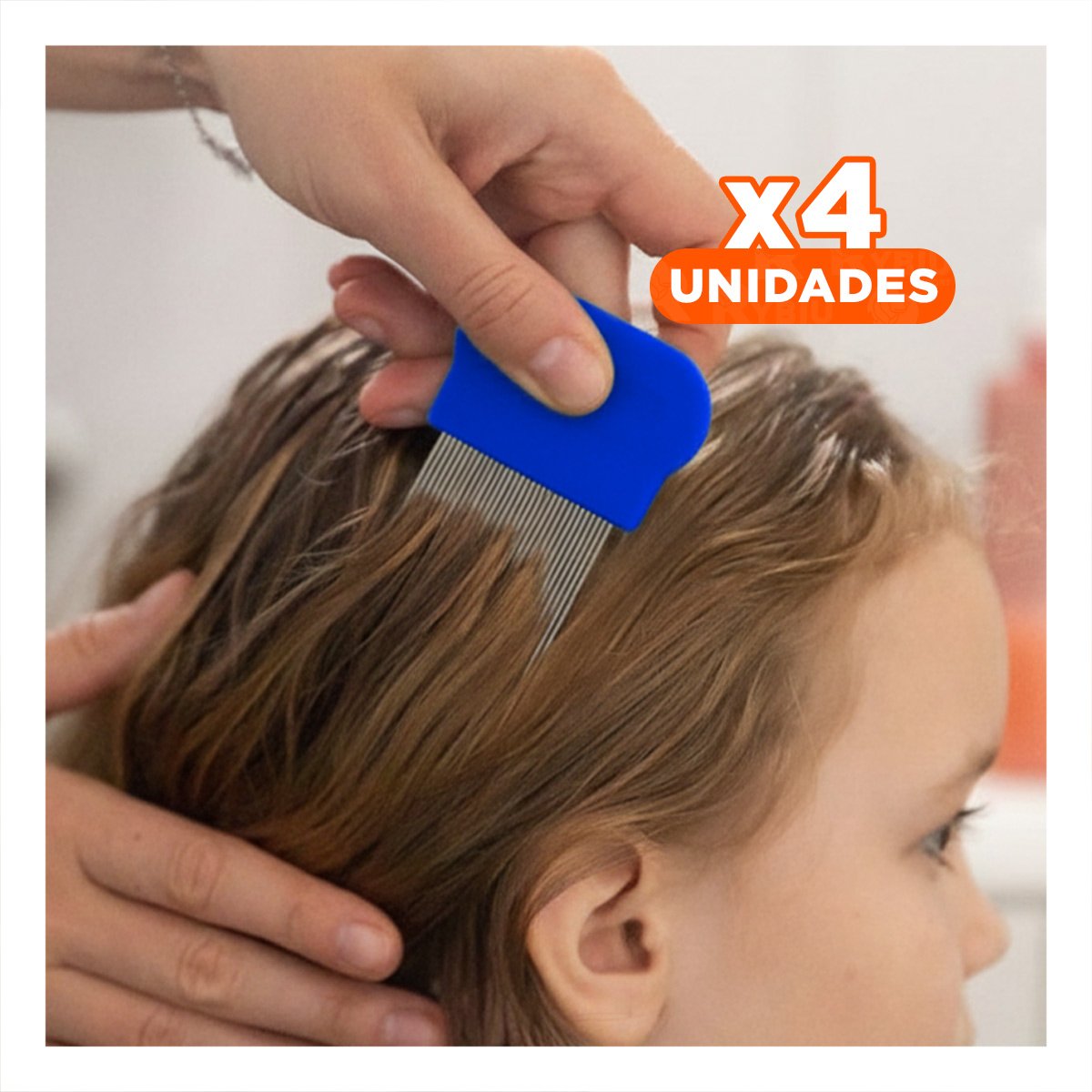 PACK4 PEINE PARA PIOJOS Y LIENDRES AZUL RESISTENTE Y COMODO EN CASA - 1