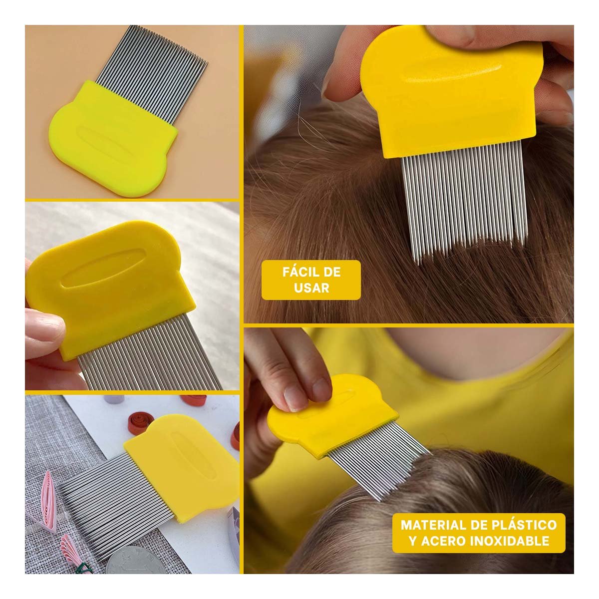 APLICADOR PROFESIONAL AMARILLO PARA PIOJOS Y LIENDRES DE ALTA CALIDAD PREMIUM Y+POST IT - 1