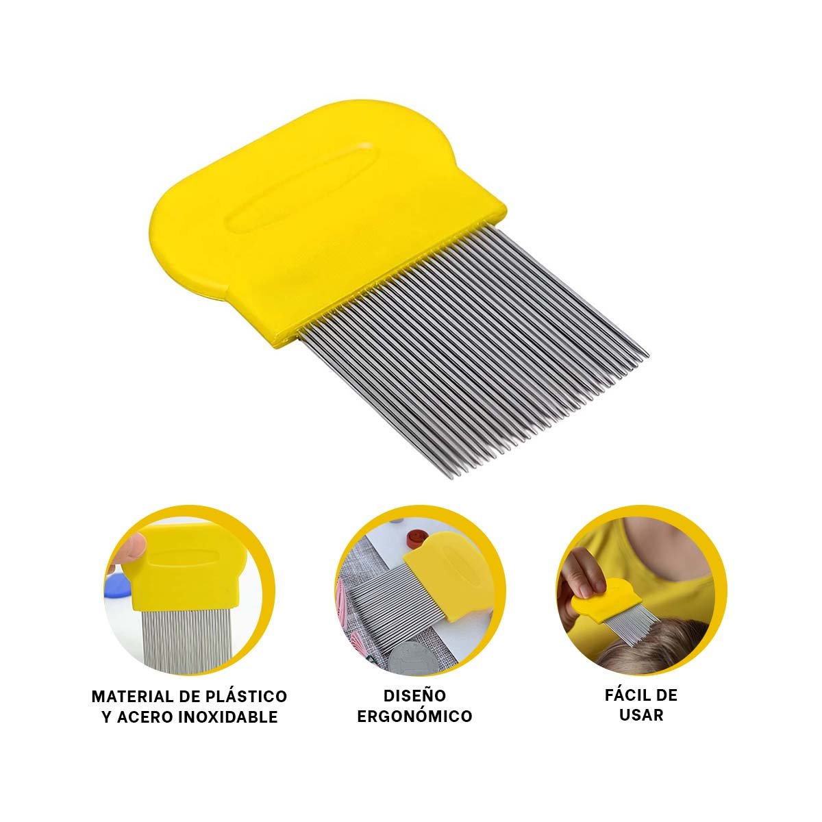 APLICADOR AMARILLO PARA PIOJOS Y LIENDRES RESISTENTE Y PRACTICO EN CASA - 3